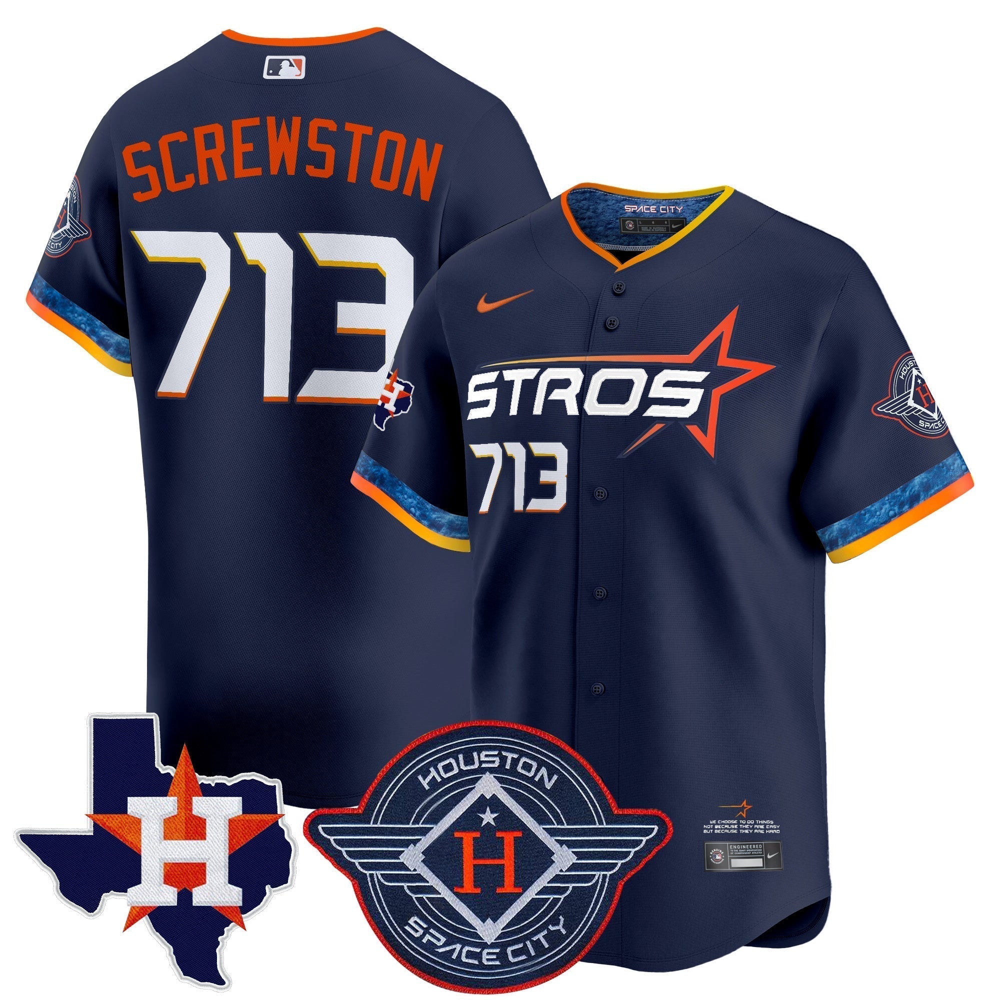 HOU 2025 City Connect Texas Patch Vapor Premier Limited Jersey - Stitched