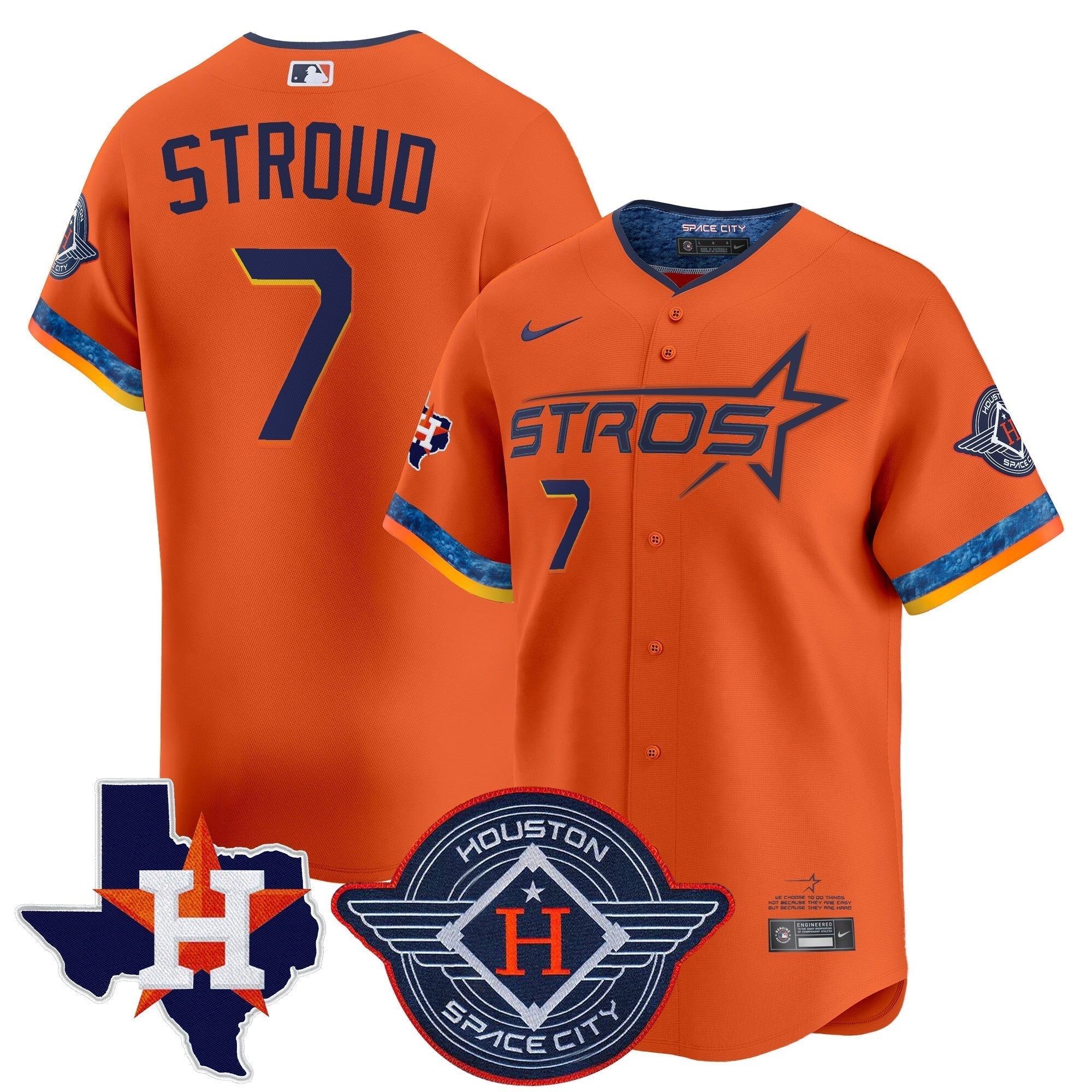 HOU 2025 City Connect Texas Patch Vapor Premier Limited Jersey - Stitched
