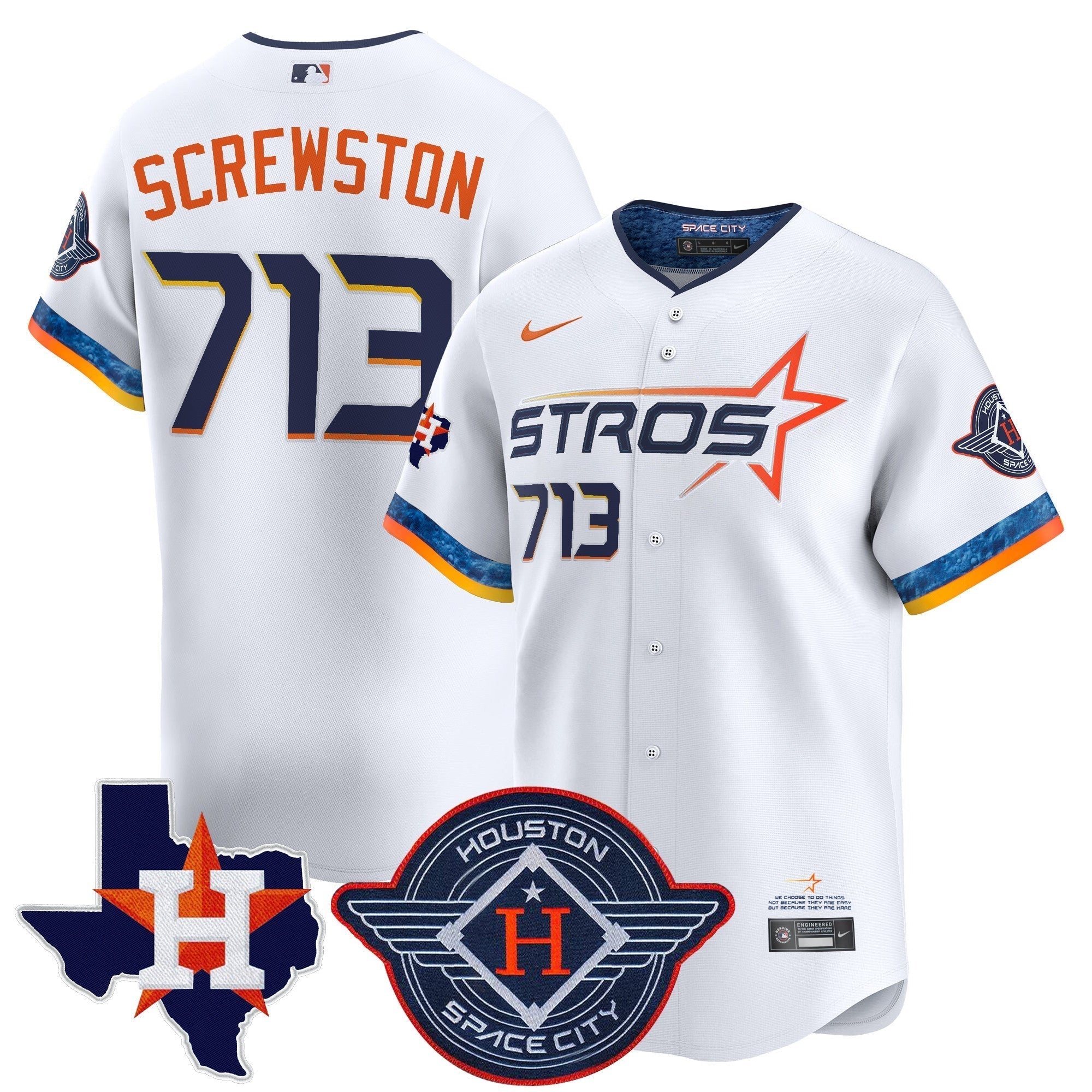 HOU 2025 City Connect Texas Patch Vapor Premier Limited Jersey - Stitched