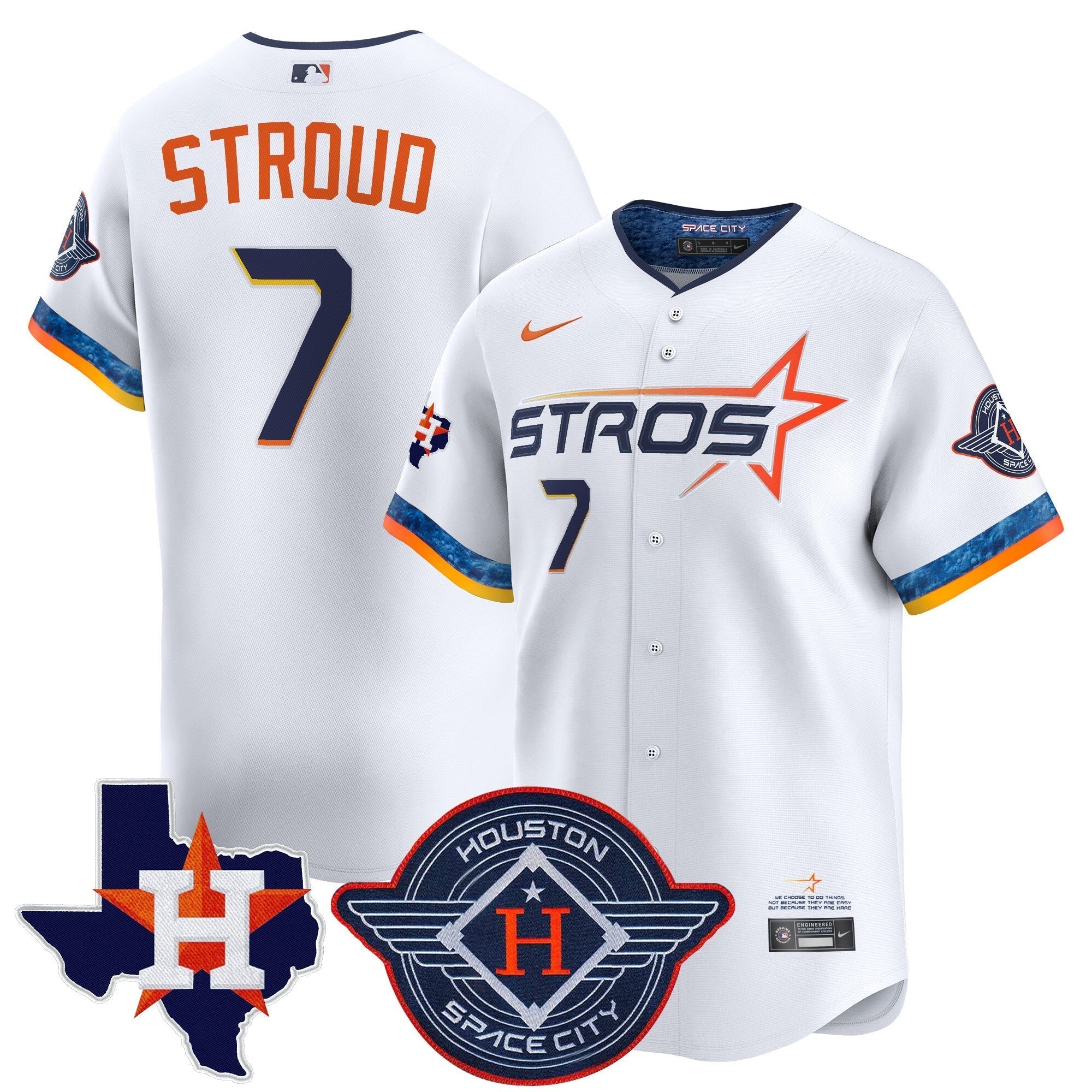 HOU 2025 City Connect Texas Patch Vapor Premier Limited Jersey - Stitched