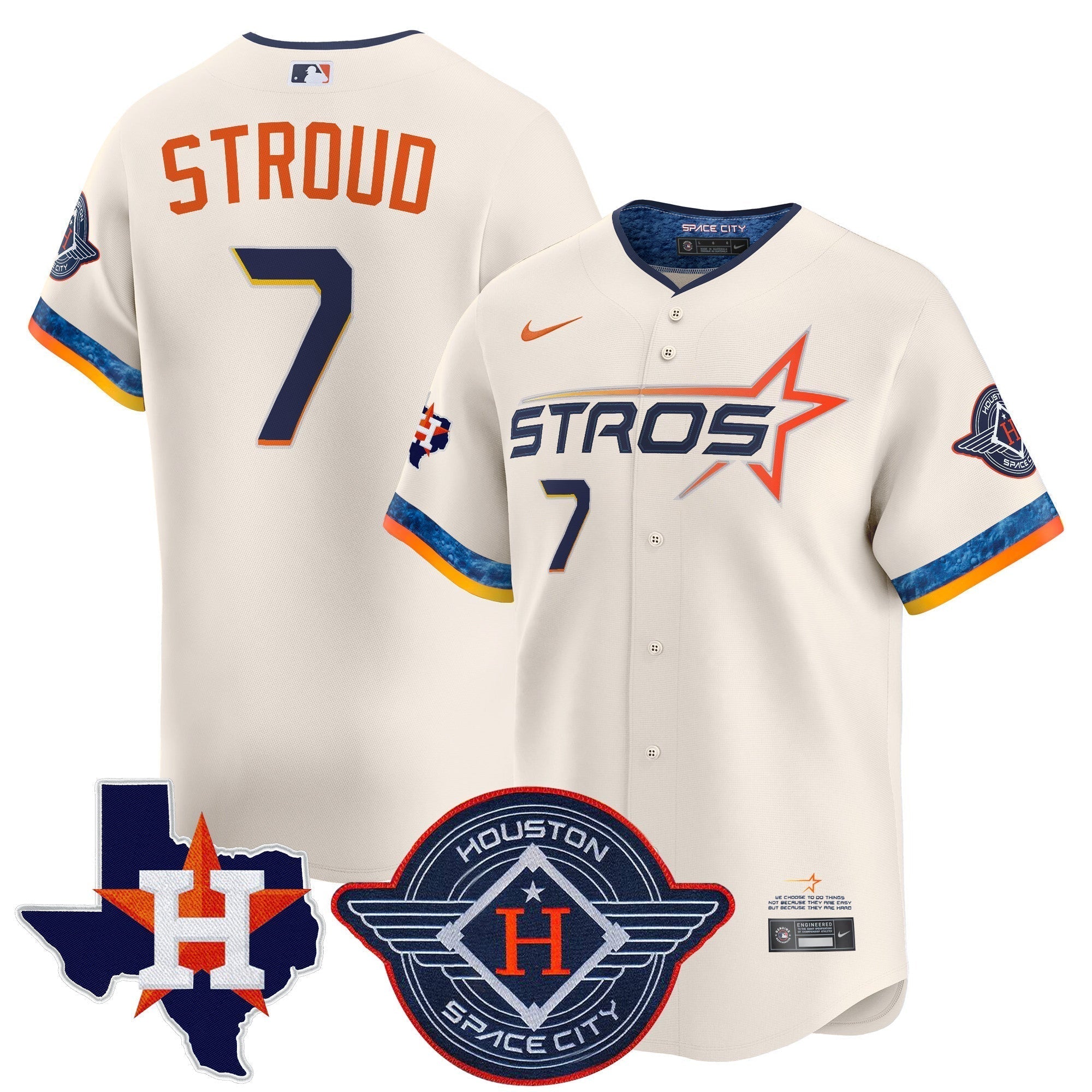 HOU 2025 City Connect Texas Patch Vapor Premier Limited Jersey - Stitched