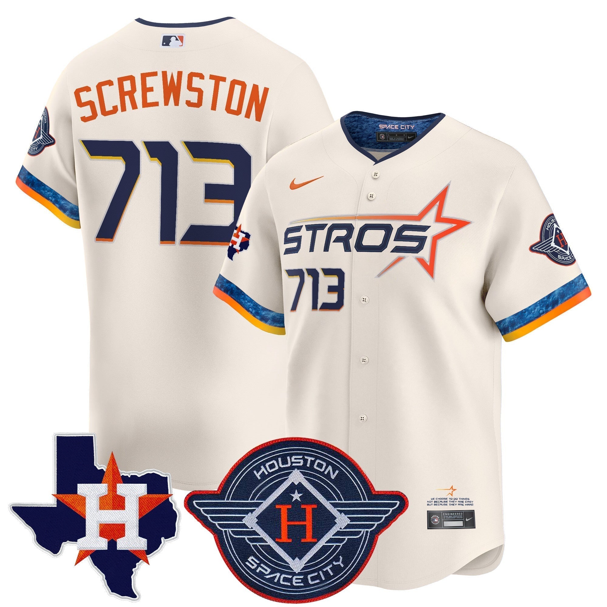 HOU 2025 City Connect Texas Patch Vapor Premier Limited Jersey - Stitched