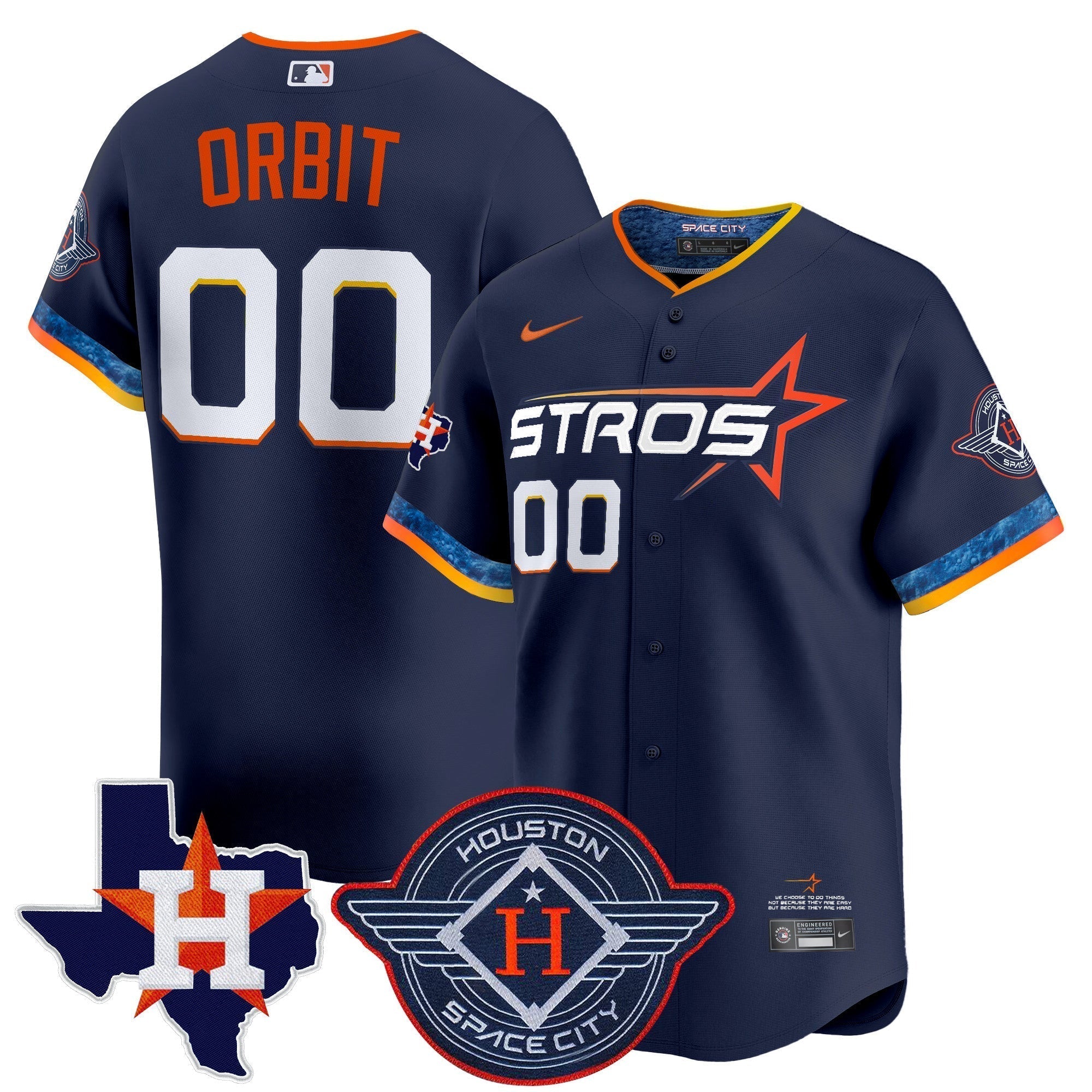HOU 2025 City Connect Texas Patch Vapor Premier Limited Jersey - Stitched