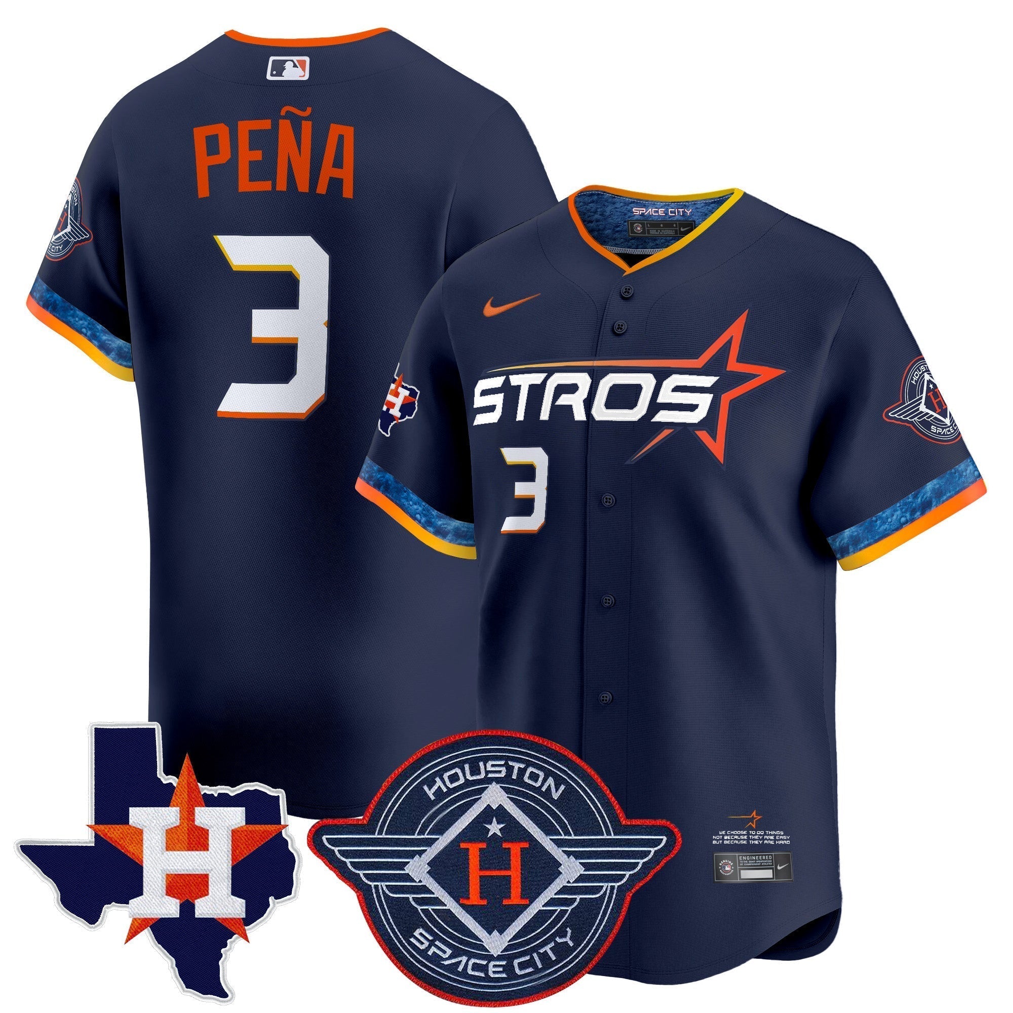 HOU 2025 City Connect Texas Patch Vapor Premier Limited Jersey - Stitched