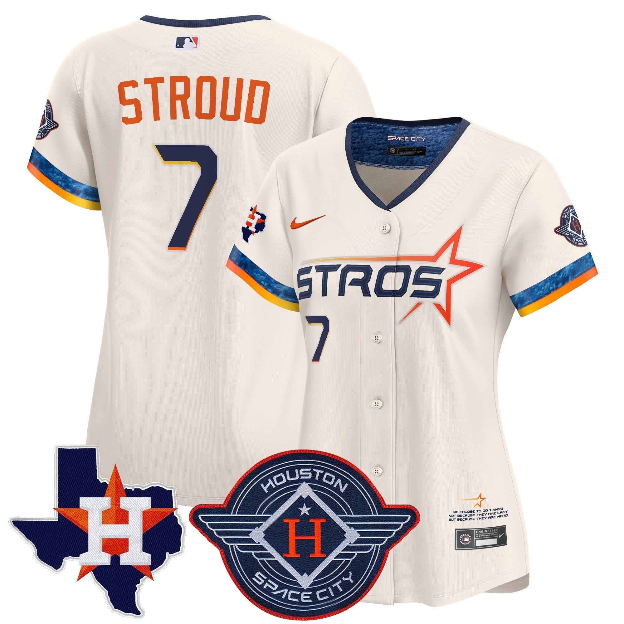 Women's HOU 2025 City Connect Texas Patch Vapor Premier Limited Jersey - Stitched