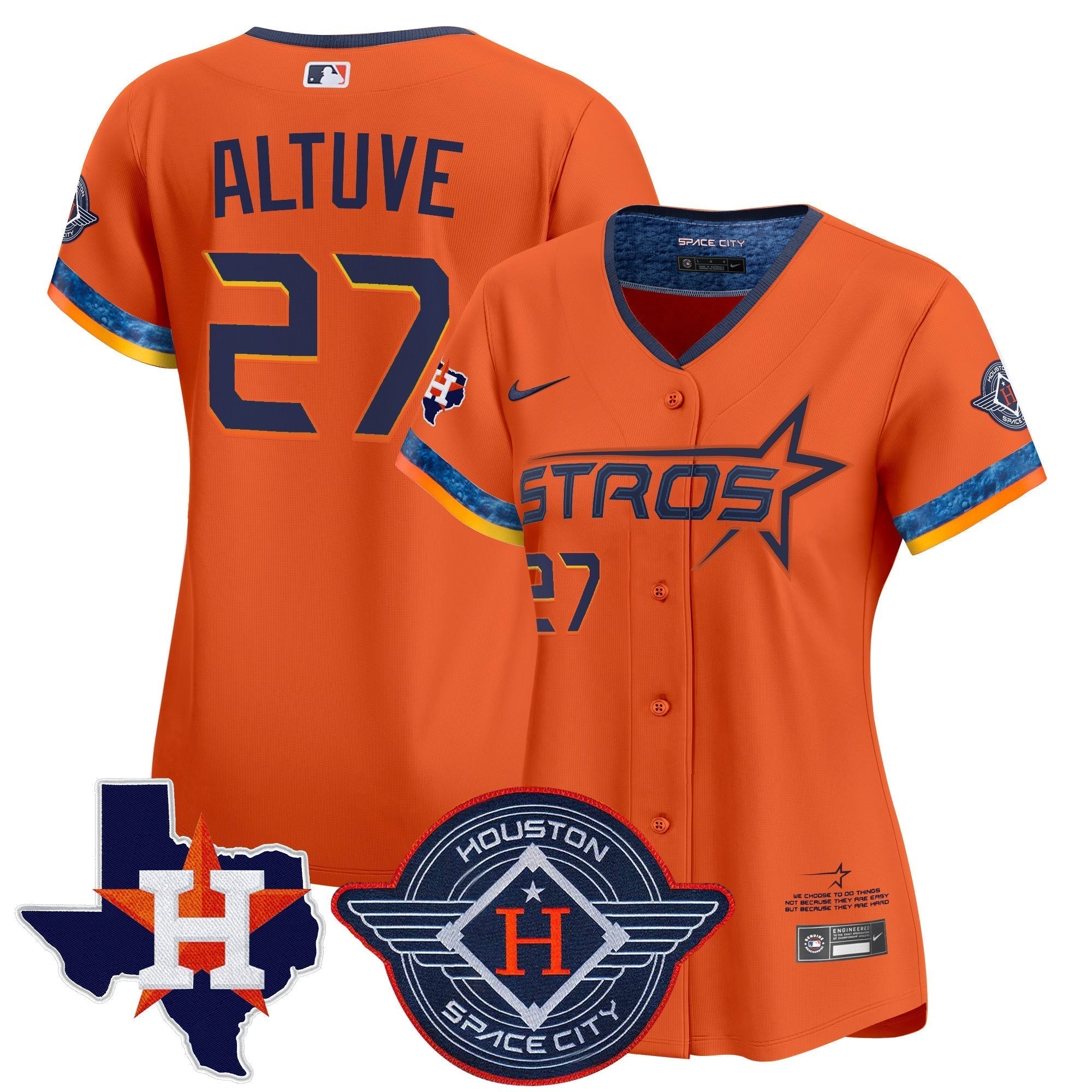 Women's HOU 2025 City Connect Texas Patch Vapor Premier Limited Jersey - Stitched