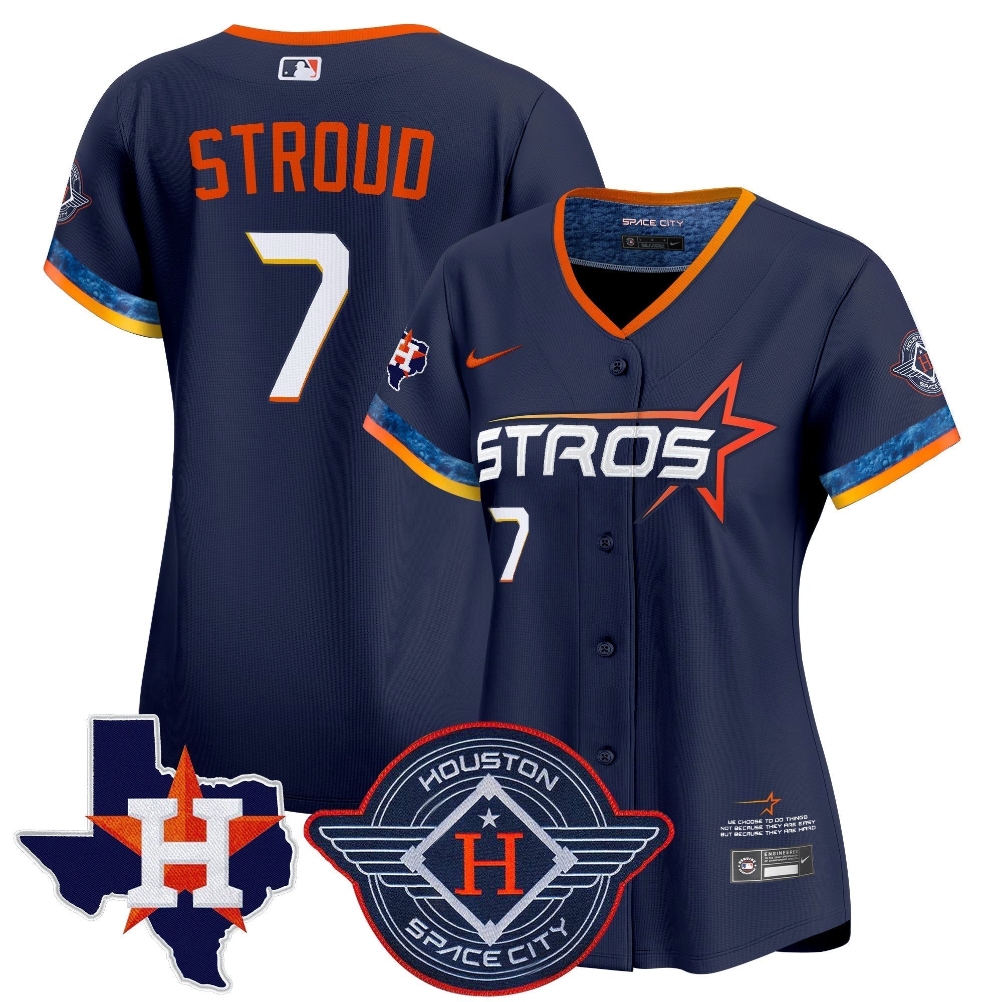 Women's HOU 2025 City Connect Texas Patch Vapor Premier Limited Jersey - Stitched