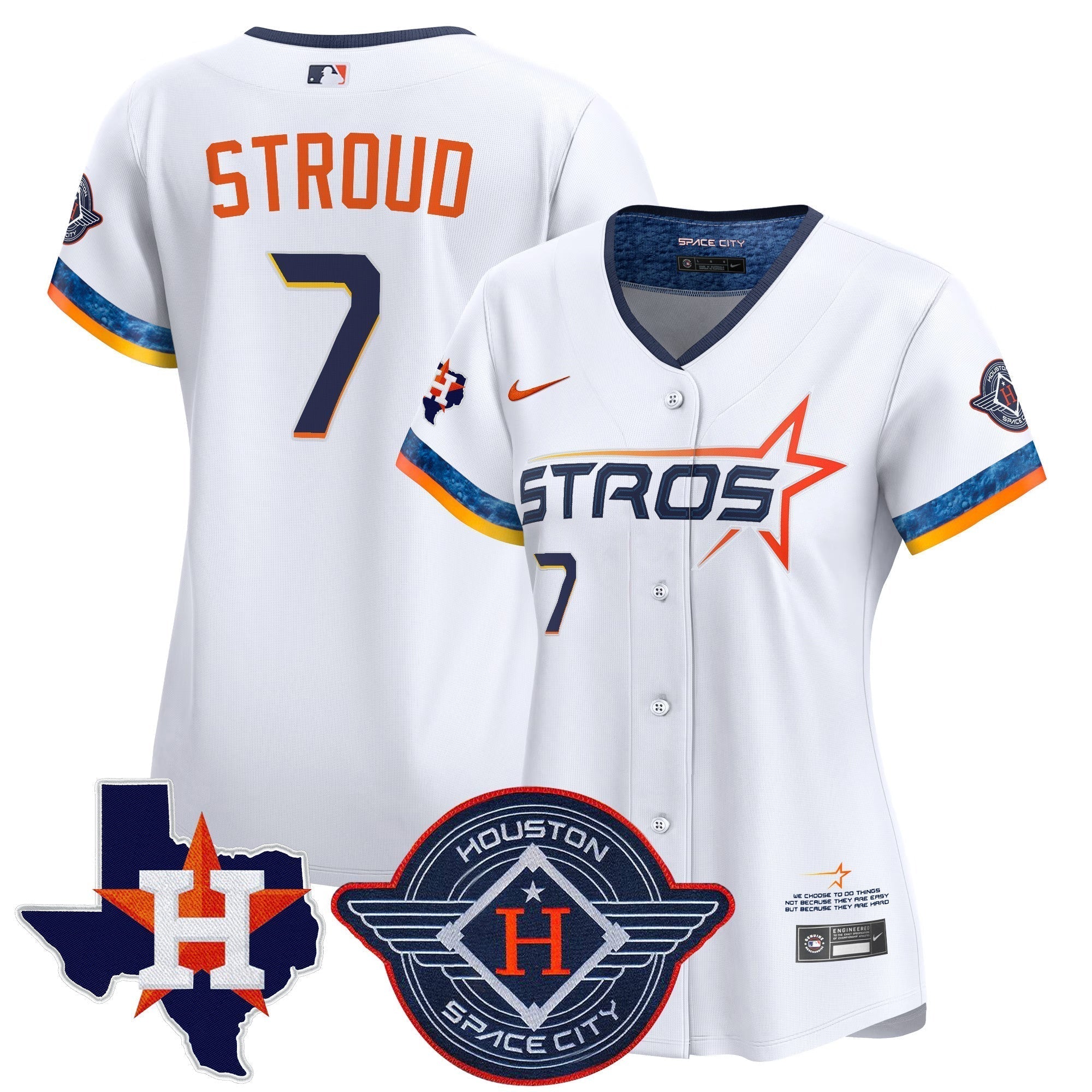 Women's HOU 2025 City Connect Texas Patch Vapor Premier Limited Jersey - Stitched