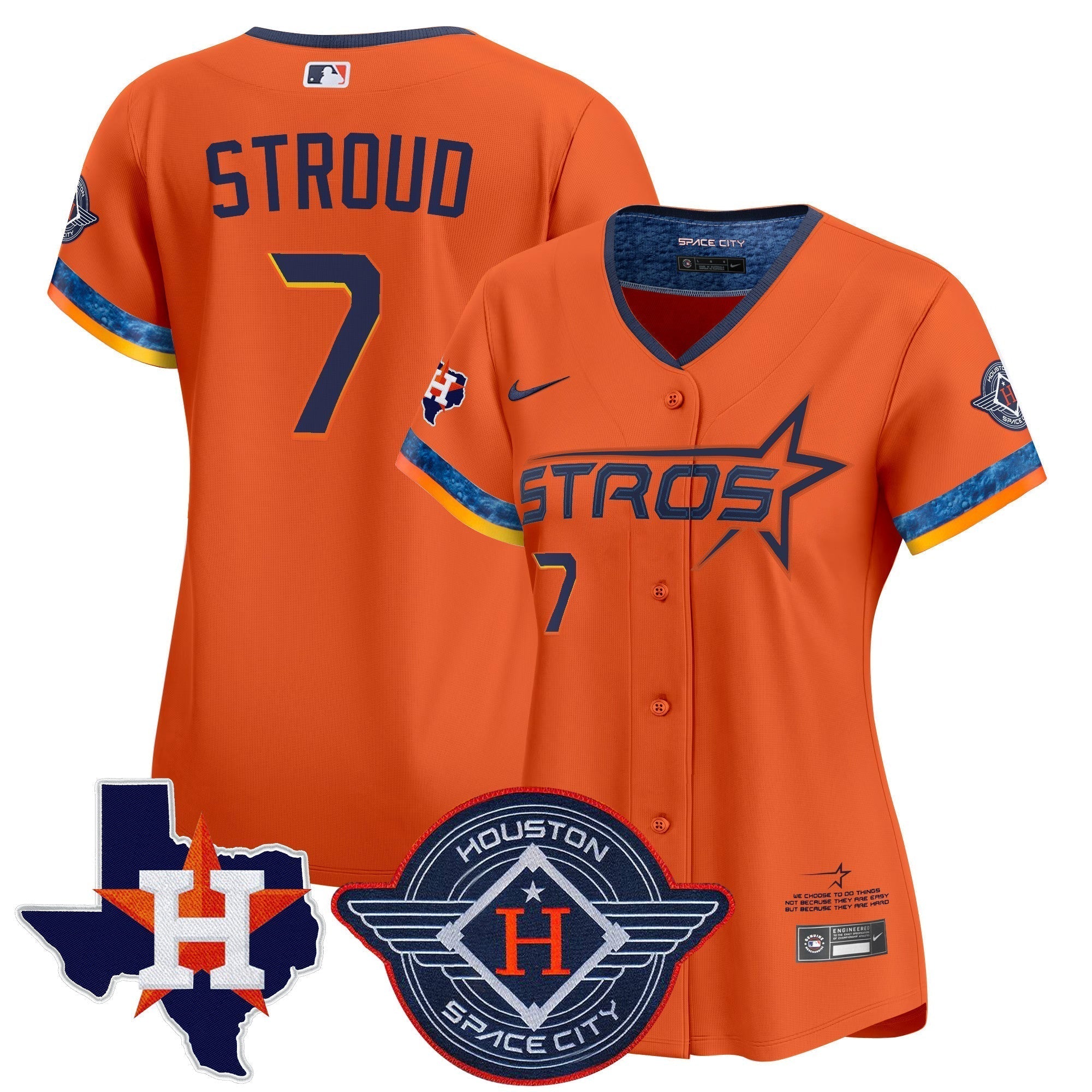 Women's HOU 2025 City Connect Texas Patch Vapor Premier Limited Jersey - Stitched