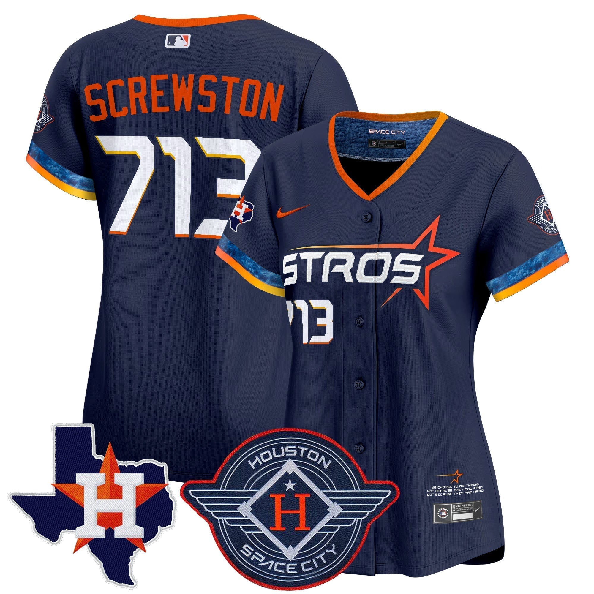 Women's HOU 2025 City Connect Texas Patch Vapor Premier Limited Jersey - Stitched