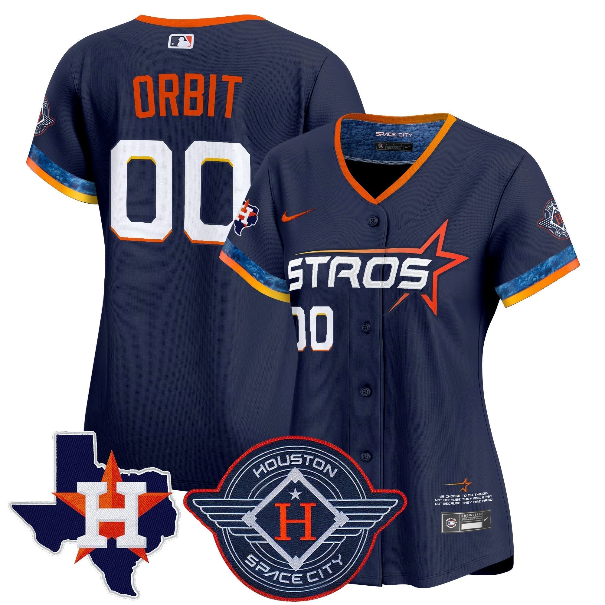 Women's HOU 2025 City Connect Texas Patch Vapor Premier Limited Jersey - Stitched