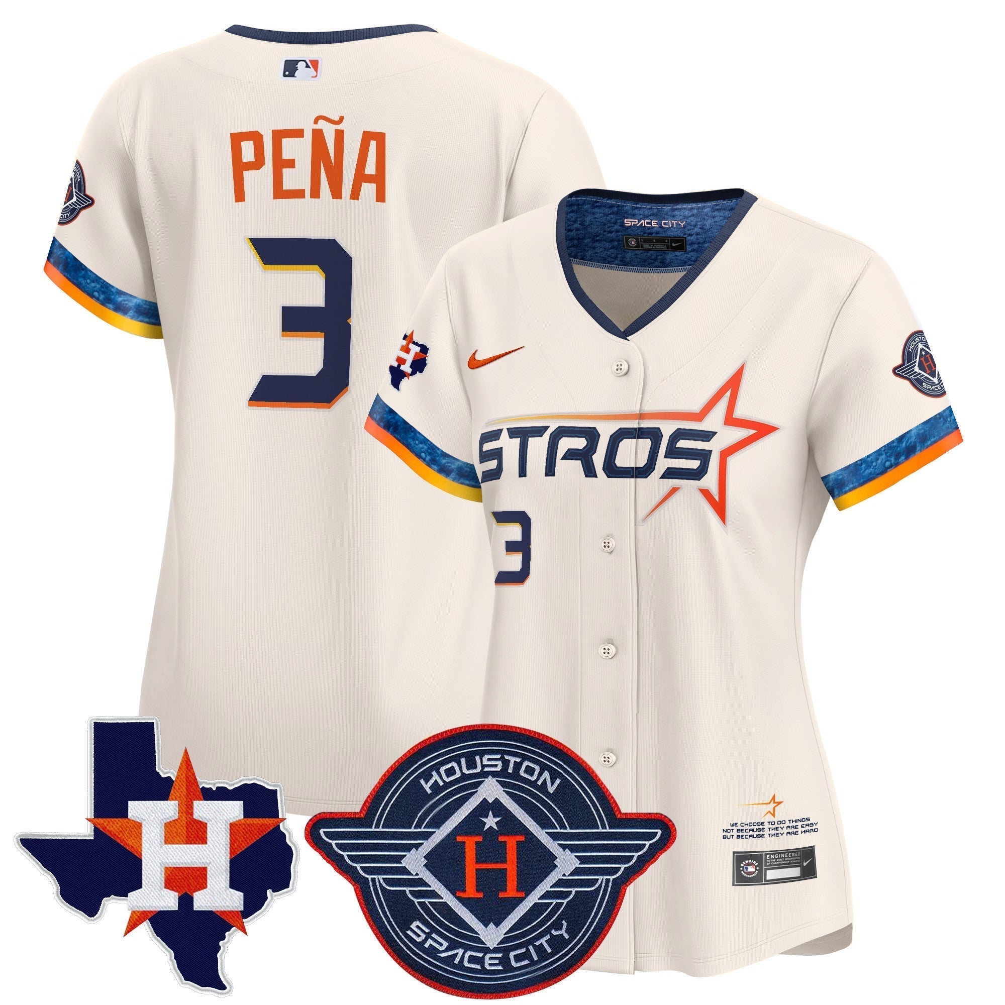 Women's HOU 2025 City Connect Texas Patch Vapor Premier Limited Jersey - Stitched
