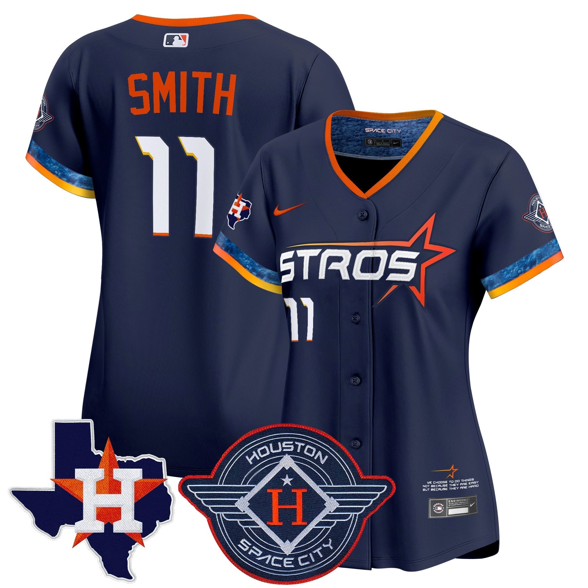 Women's HOU 2025 City Connect Texas Patch Vapor Premier Limited Jersey - Stitched