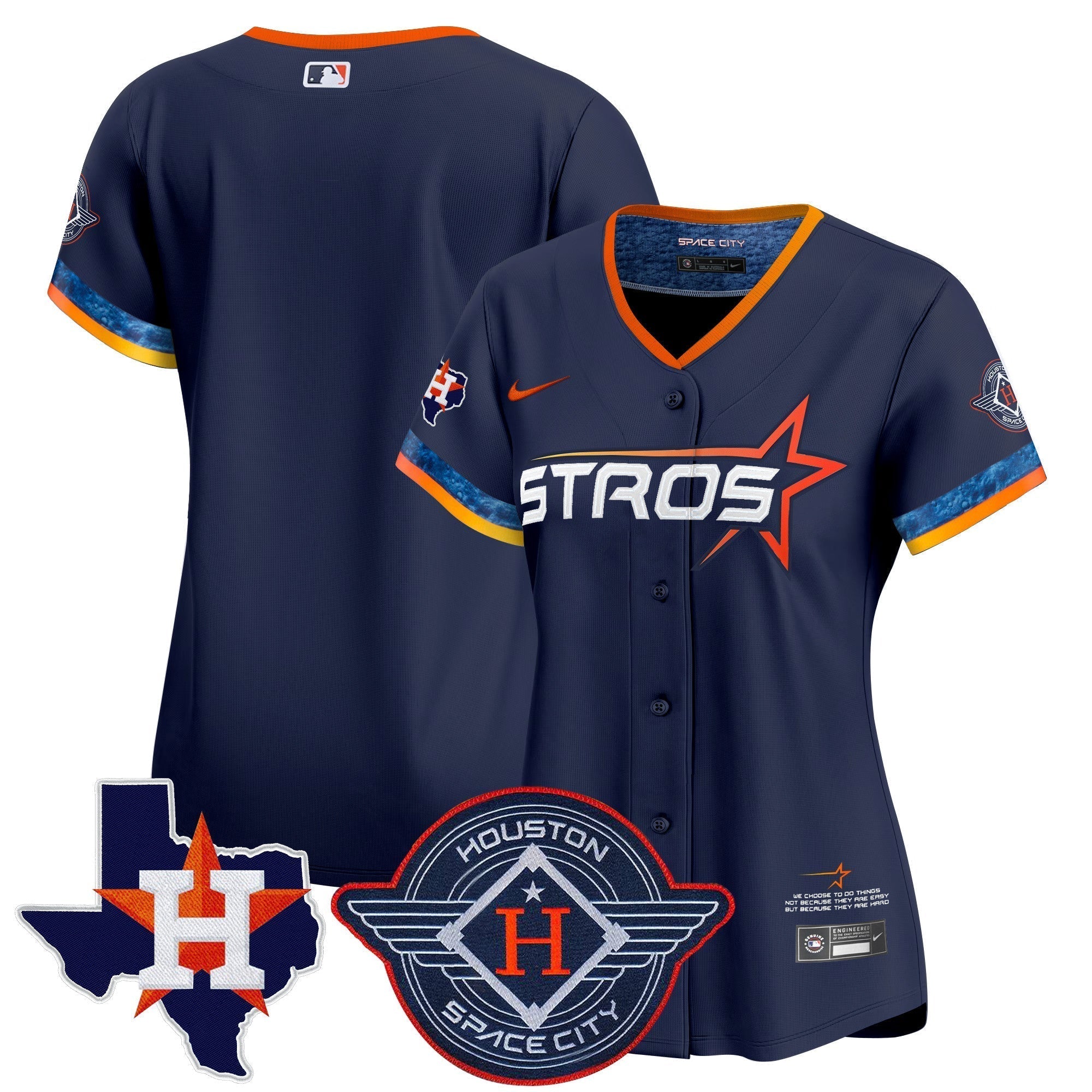 Women's HOU 2025 City Connect Texas Patch Vapor Premier Limited Jersey - Stitched