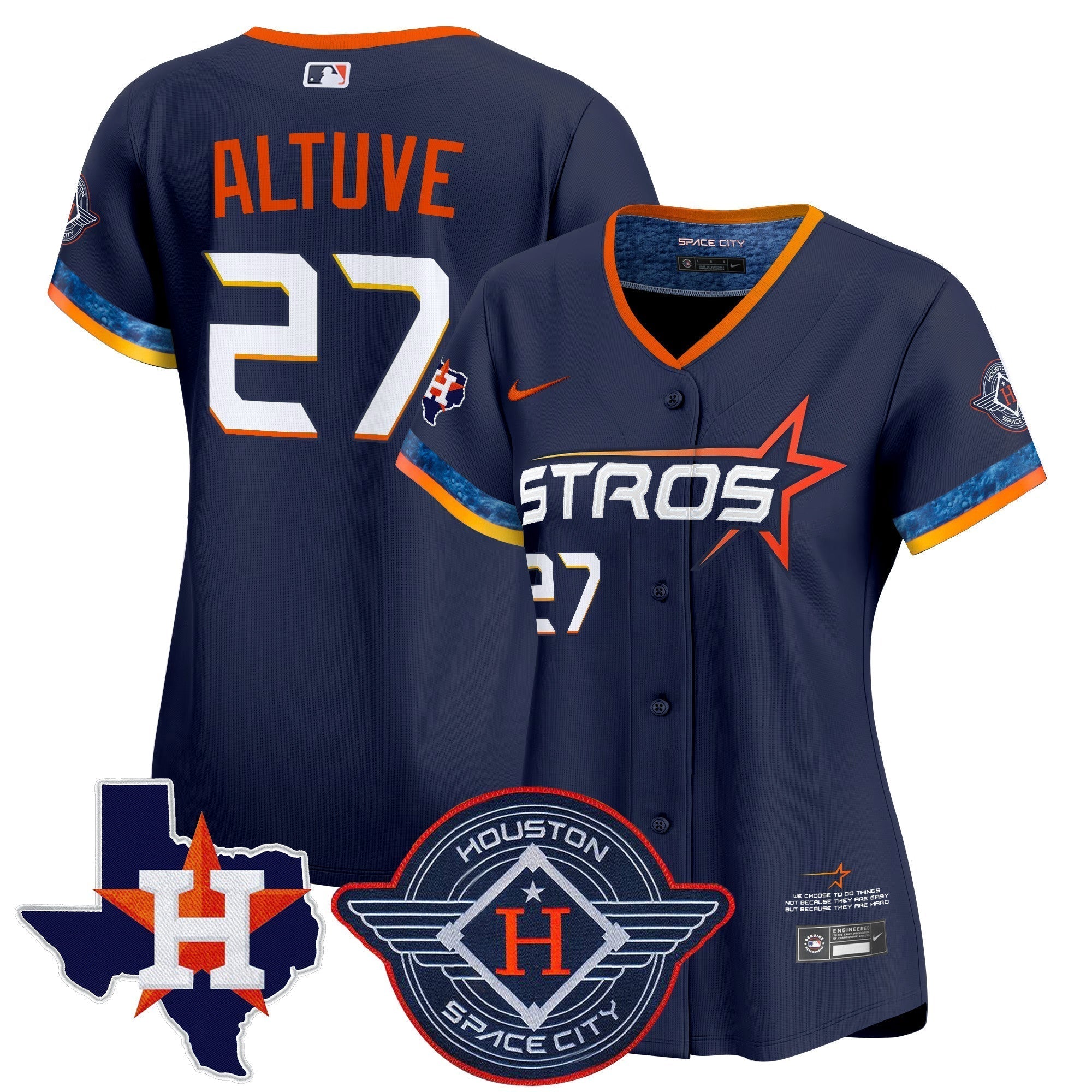 Women's HOU 2025 City Connect Texas Patch Vapor Premier Limited Jersey - Stitched