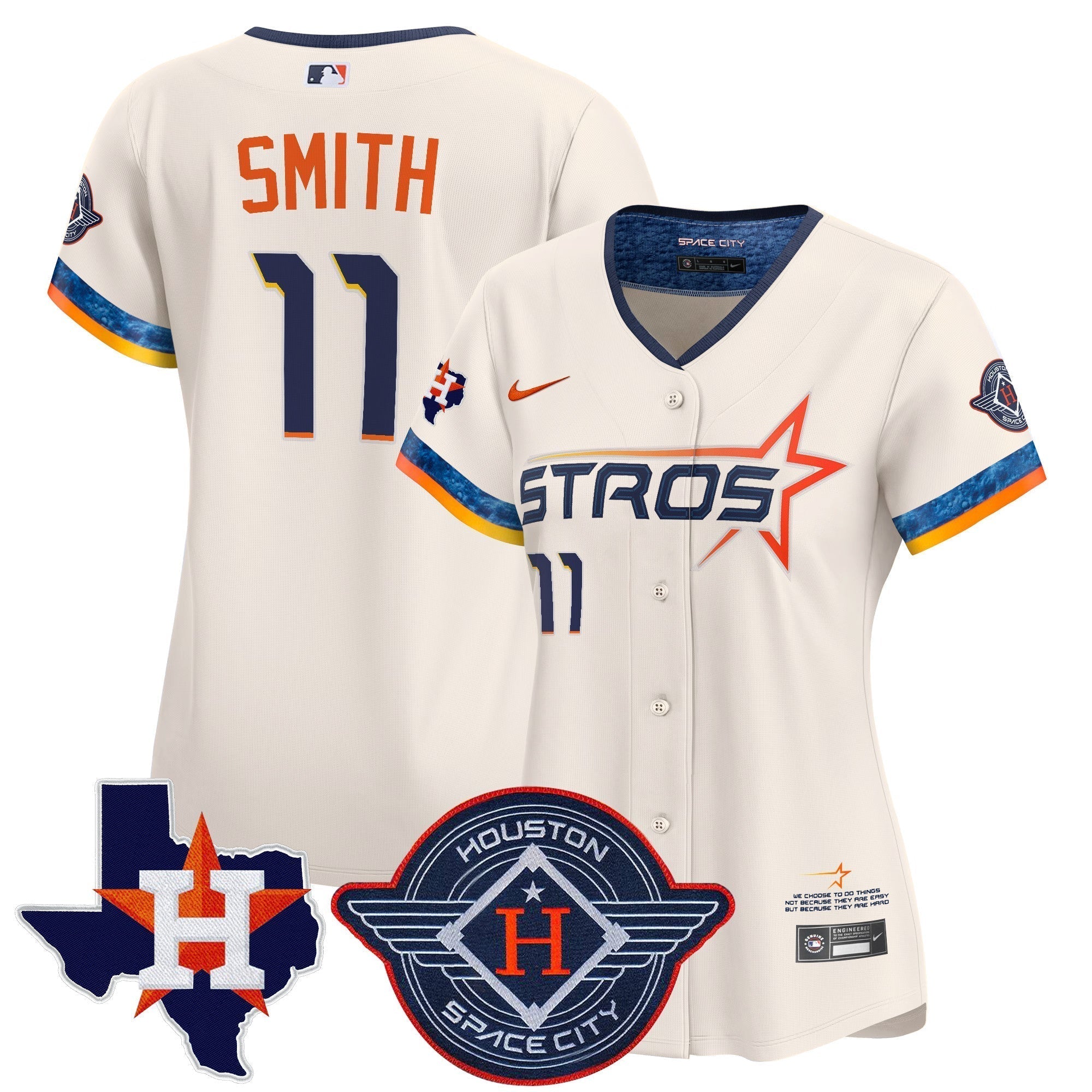 Women's HOU 2025 City Connect Texas Patch Vapor Premier Limited Jersey - Stitched