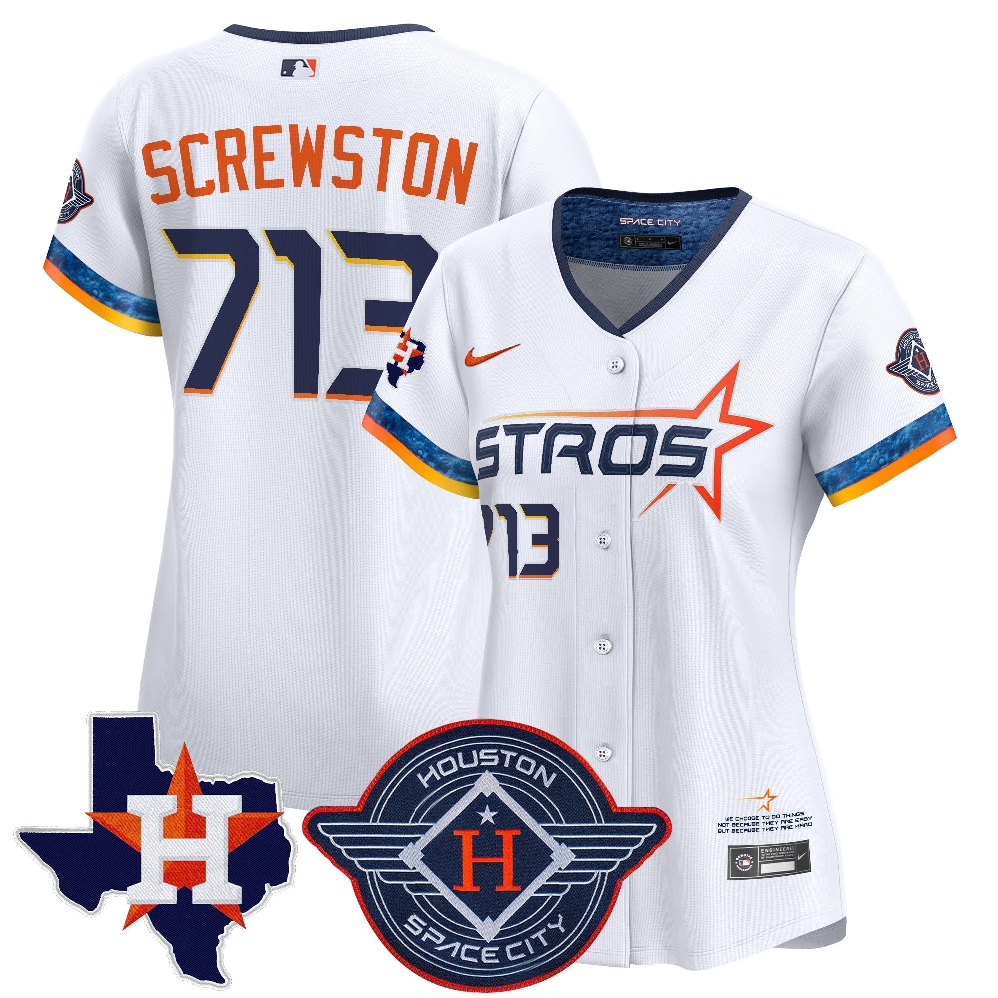 Women's HOU 2025 City Connect Texas Patch Vapor Premier Limited Jersey - Stitched