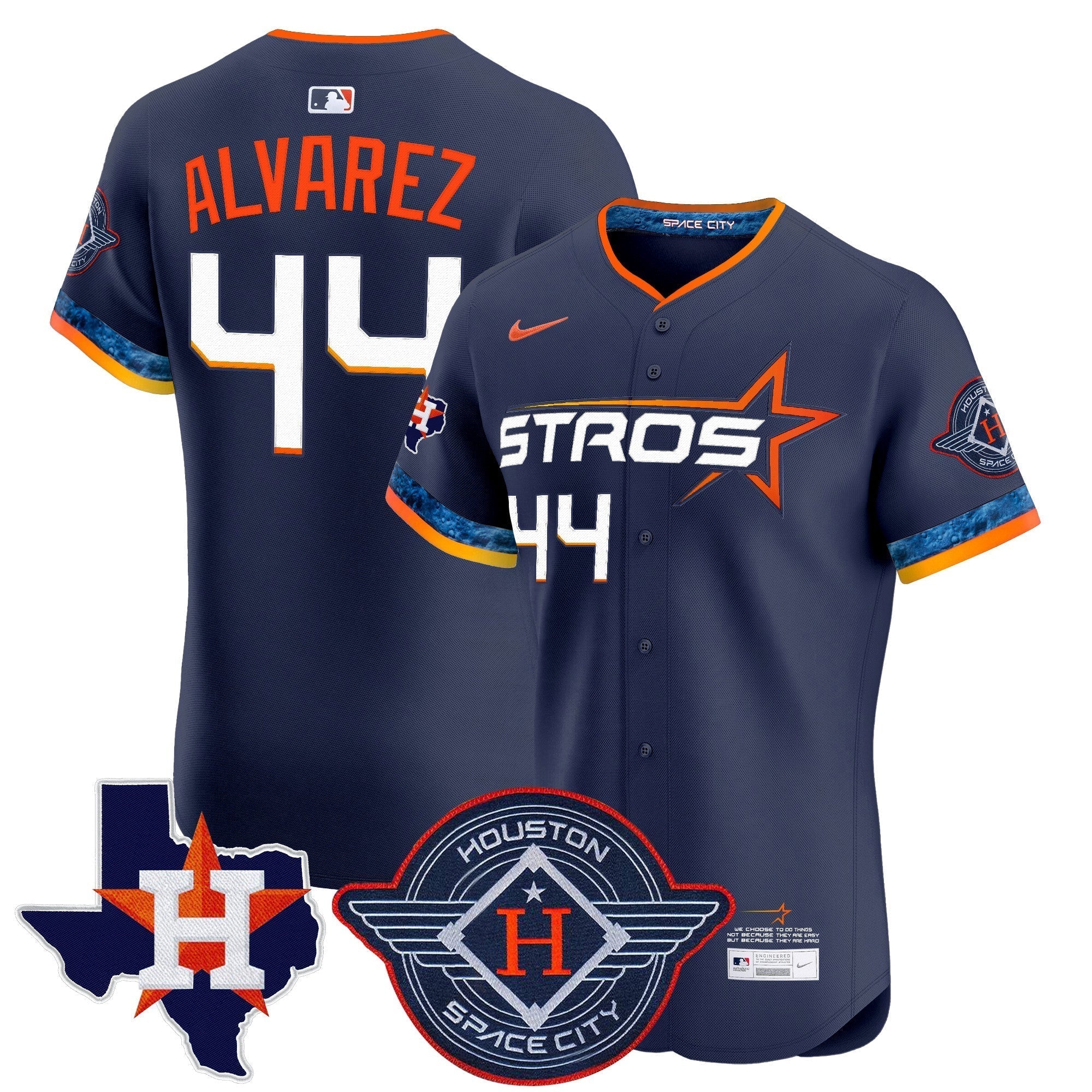 HOU 2025 City Connect Texas Patch Vapor Premier Elite Jersey - Stitched