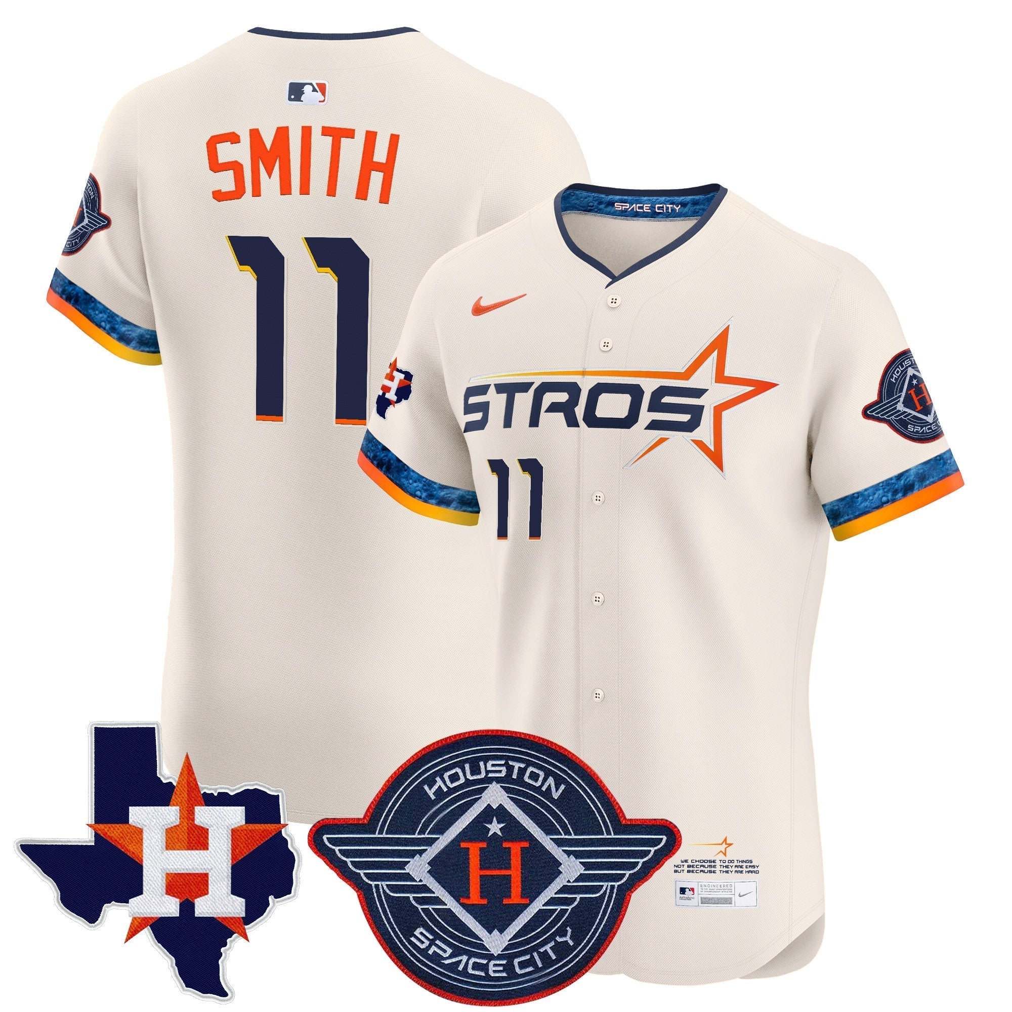 HOU 2025 City Connect Texas Patch Vapor Premier Elite Jersey - Stitched