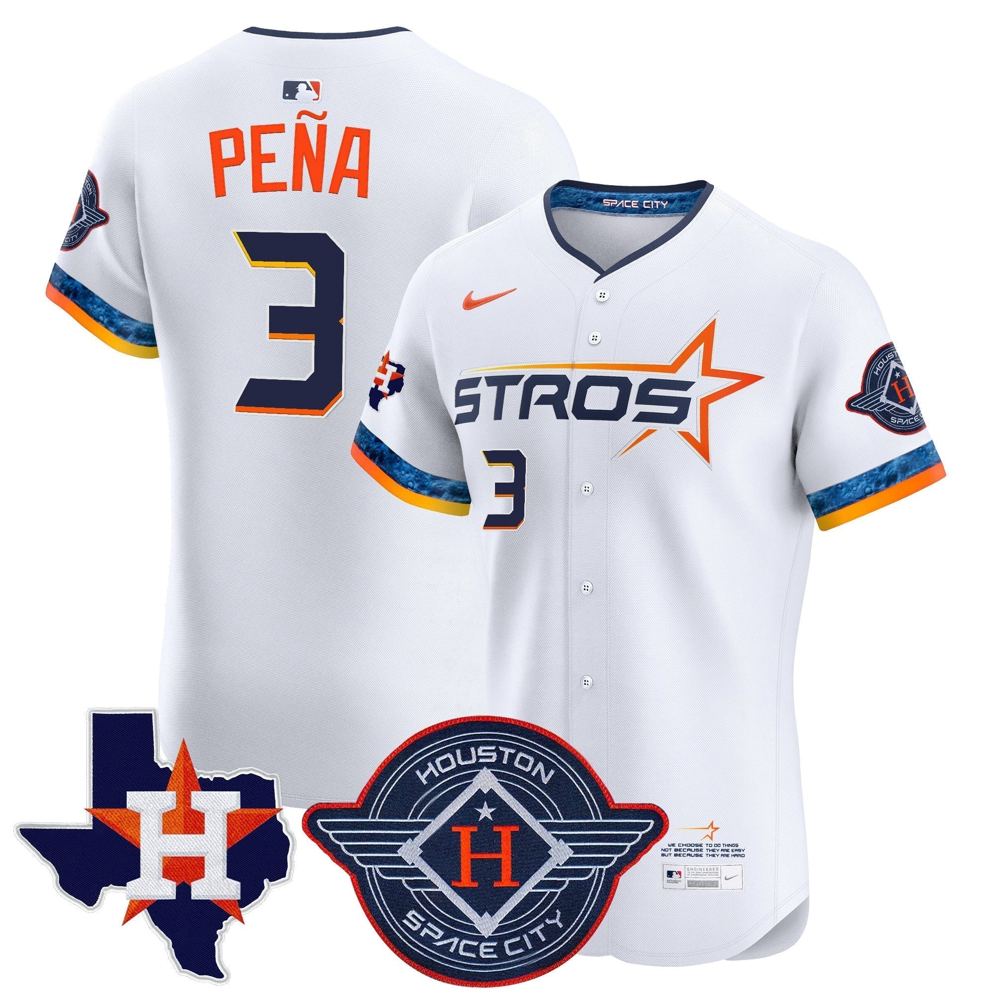 HOU 2025 City Connect Texas Patch Vapor Premier Elite Jersey - Stitched