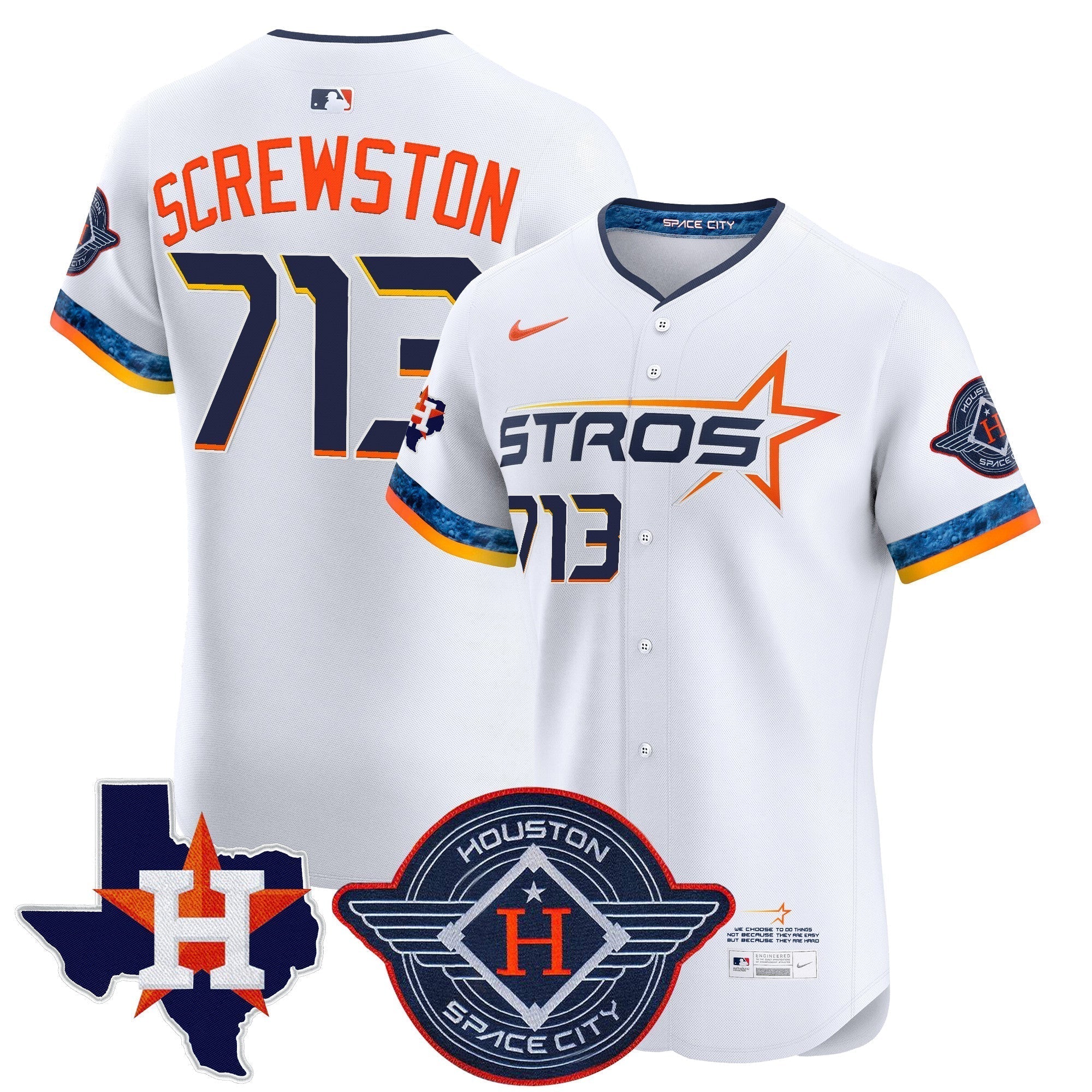 HOU 2025 City Connect Texas Patch Vapor Premier Elite Jersey - Stitched