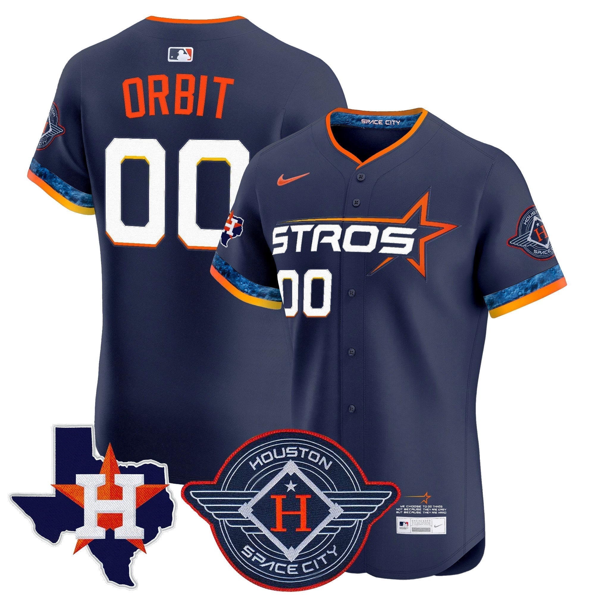 HOU 2025 City Connect Texas Patch Vapor Premier Elite Jersey - Stitched