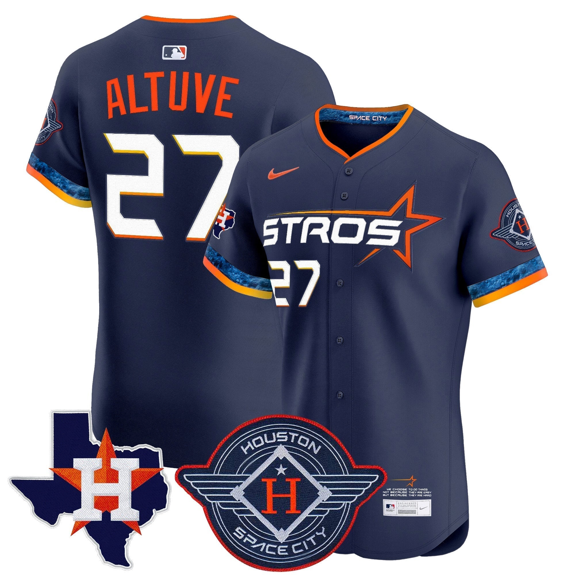 HOU 2025 City Connect Texas Patch Vapor Premier Elite Jersey - Stitched