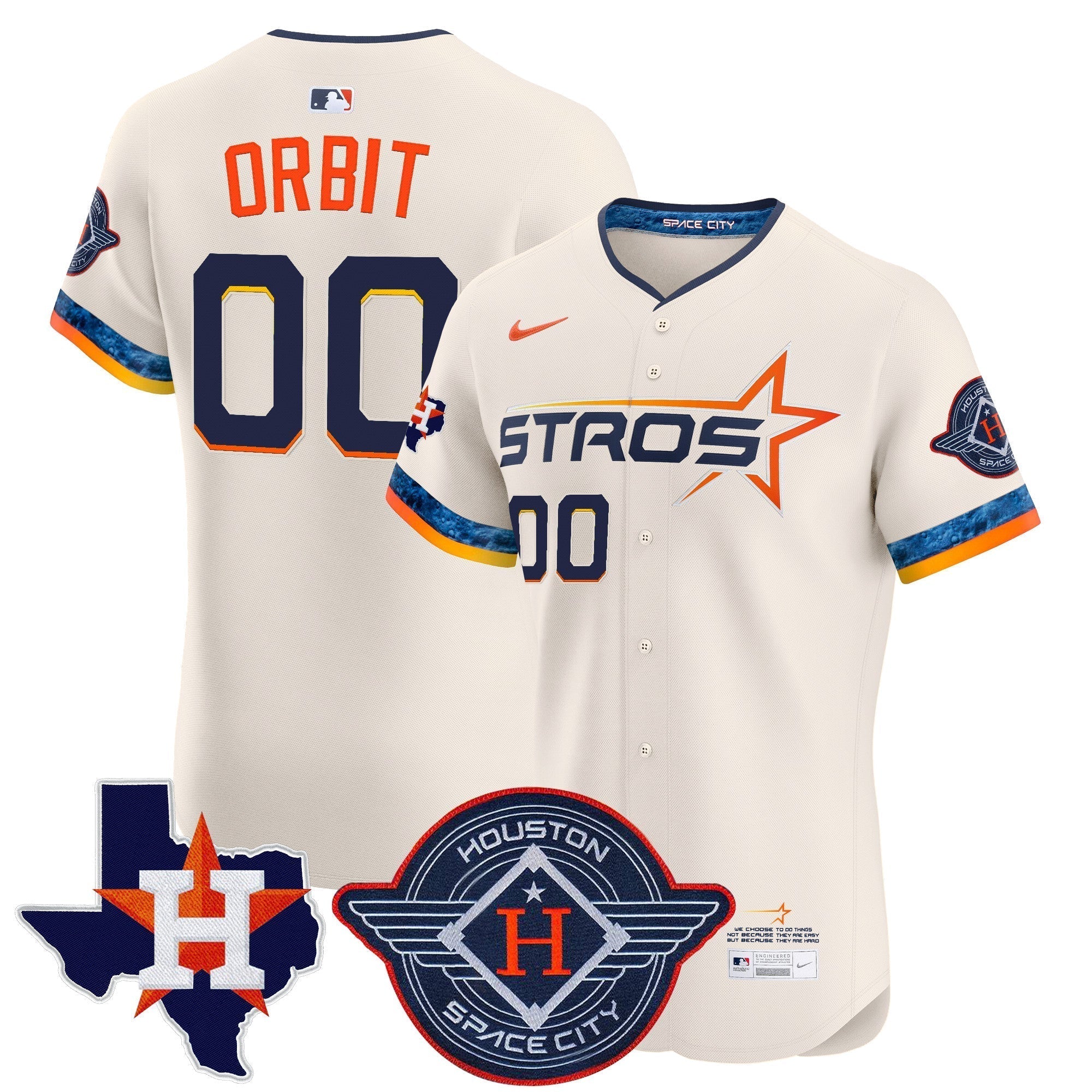 HOU 2025 City Connect Texas Patch Vapor Premier Elite Jersey - Stitched
