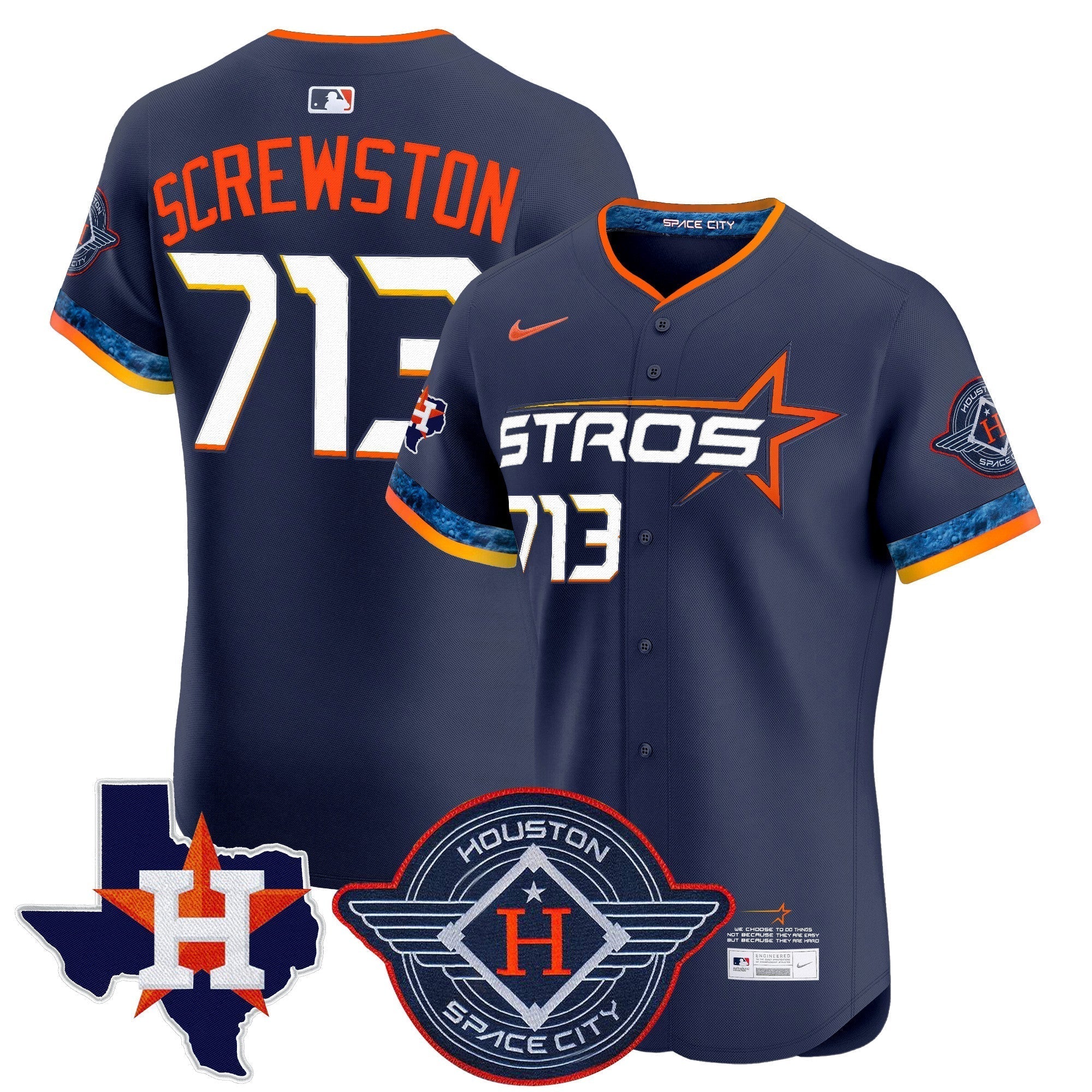 HOU 2025 City Connect Texas Patch Vapor Premier Elite Jersey - Stitched