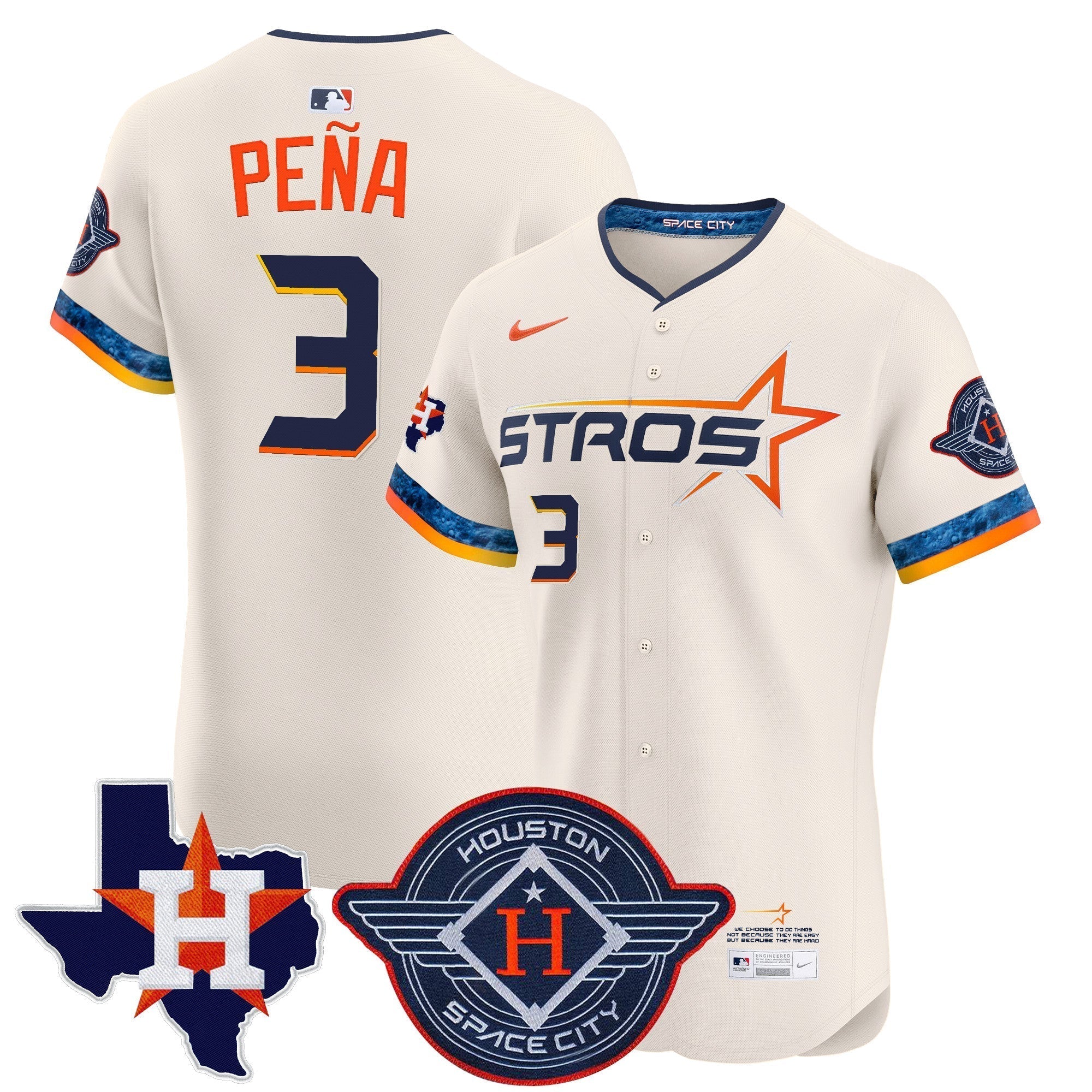 HOU 2025 City Connect Texas Patch Vapor Premier Elite Jersey - Stitched