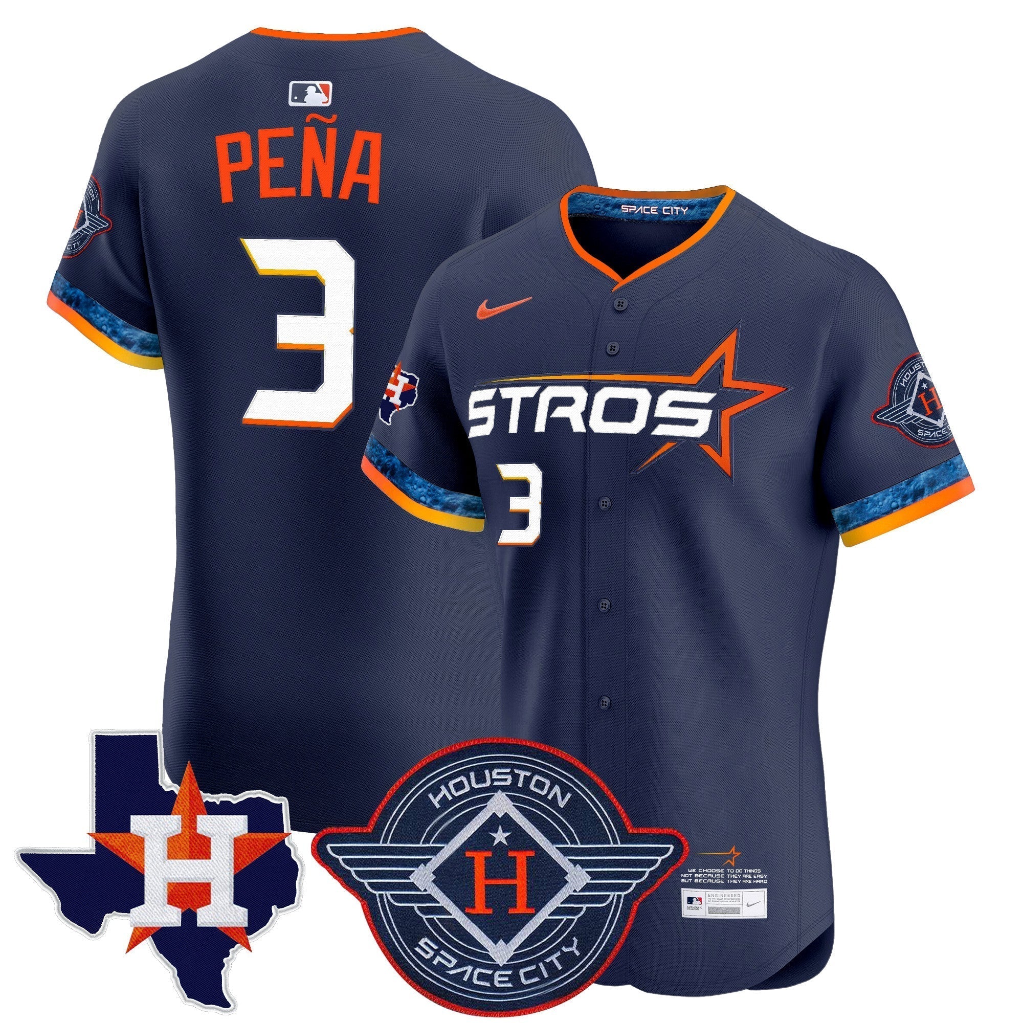 HOU 2025 City Connect Texas Patch Vapor Premier Elite Jersey - Stitched
