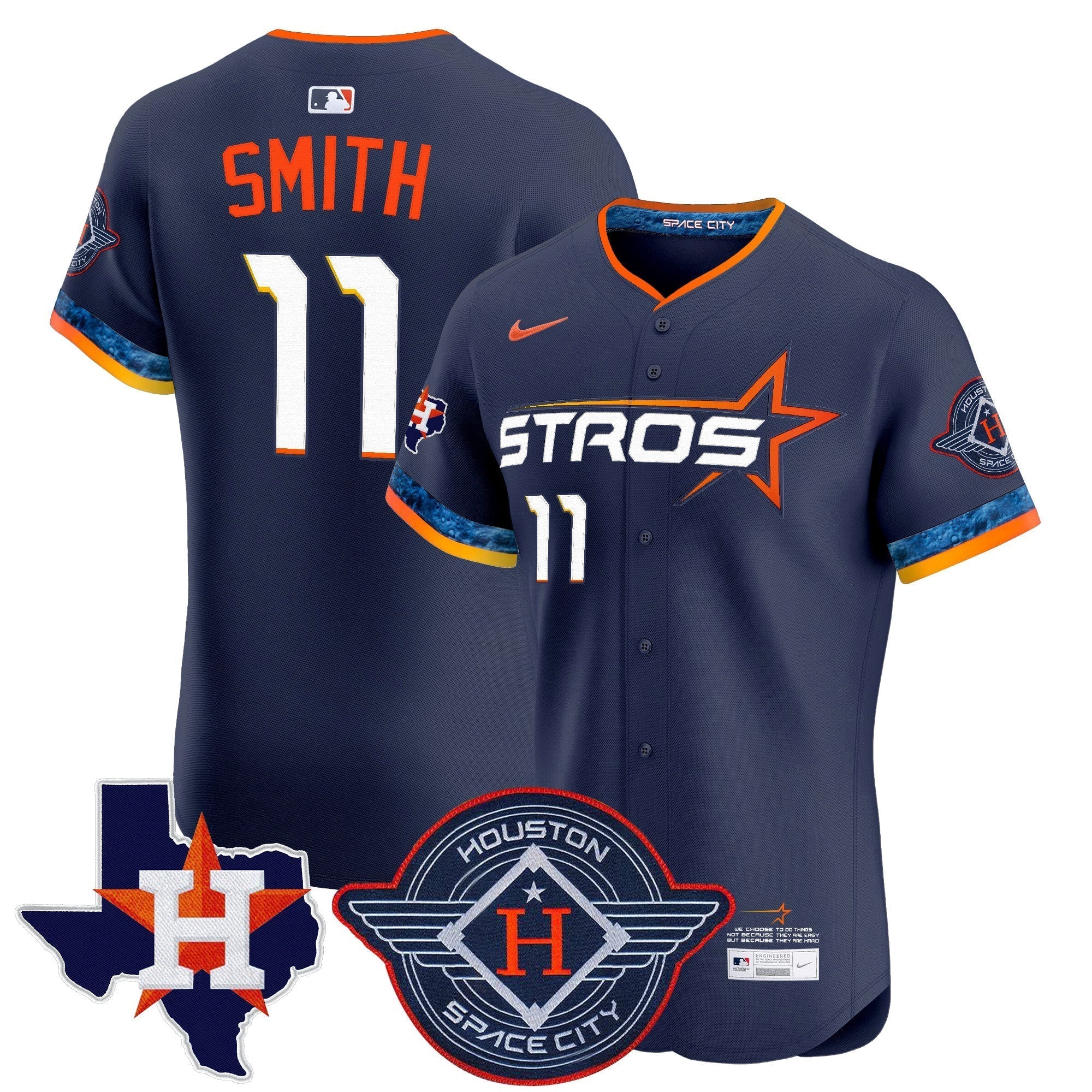 HOU 2025 City Connect Texas Patch Vapor Premier Elite Jersey - Stitched