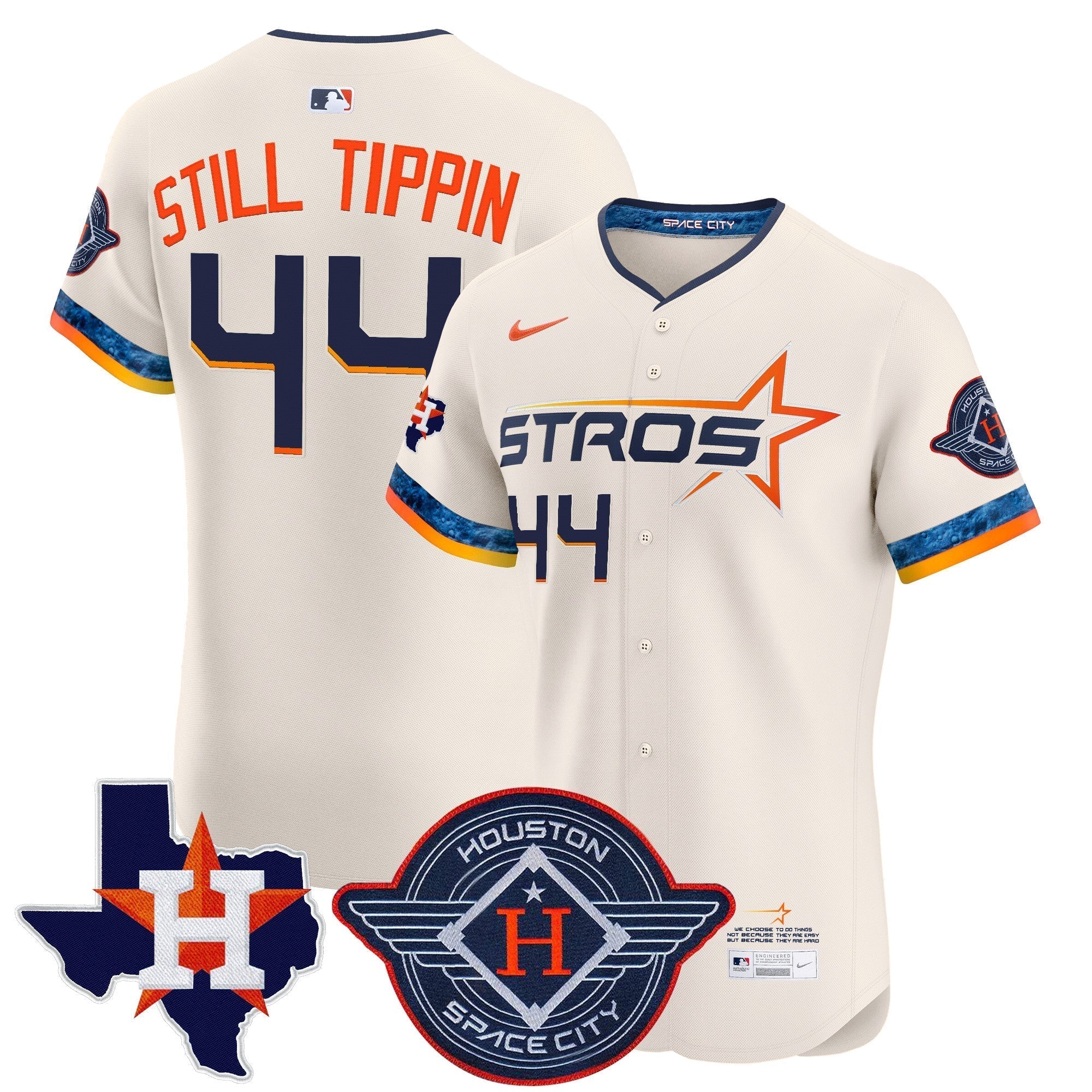 HOU 2025 City Connect Texas Patch Vapor Premier Elite Jersey - Stitched