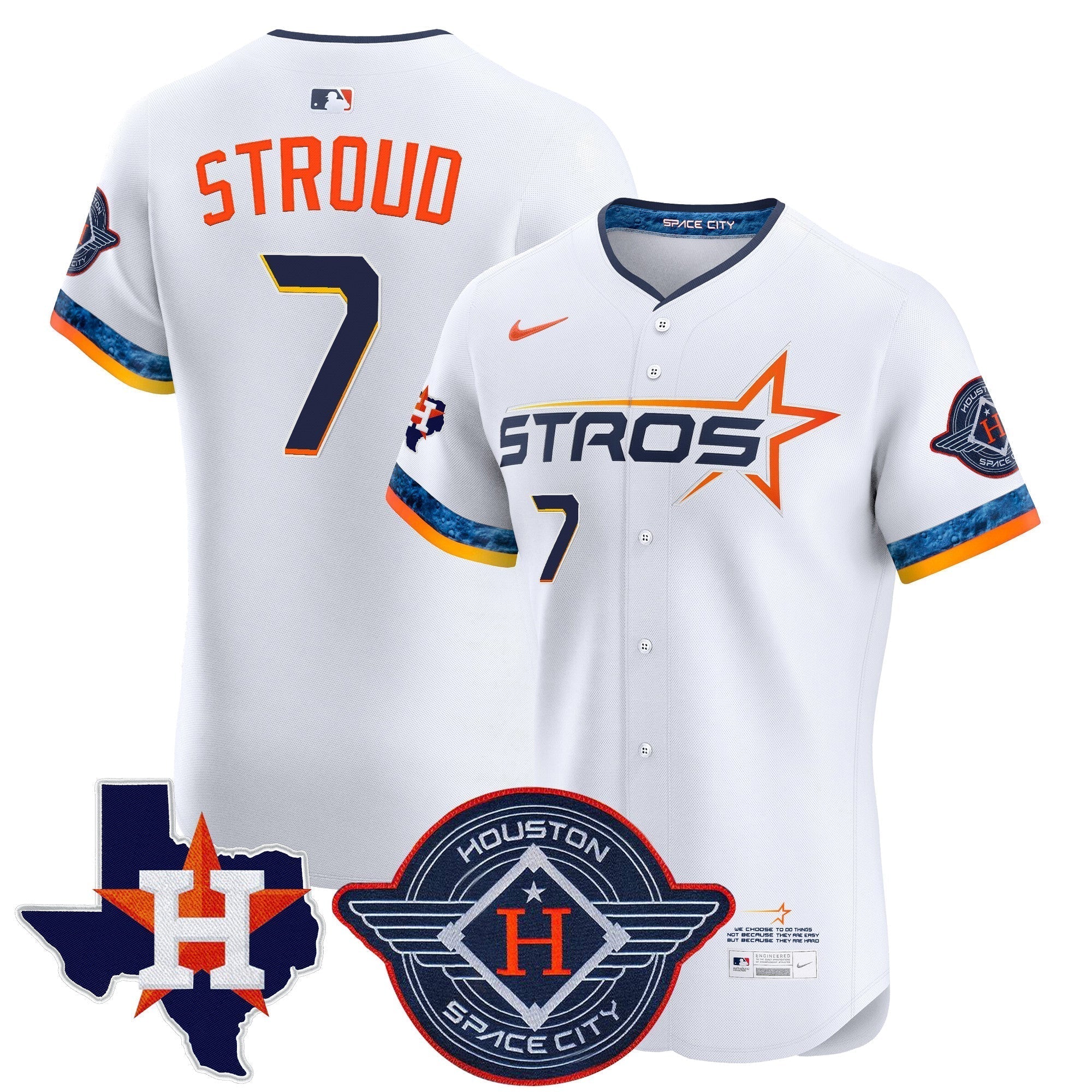 HOU 2025 City Connect Texas Patch Vapor Premier Elite Jersey - Stitched