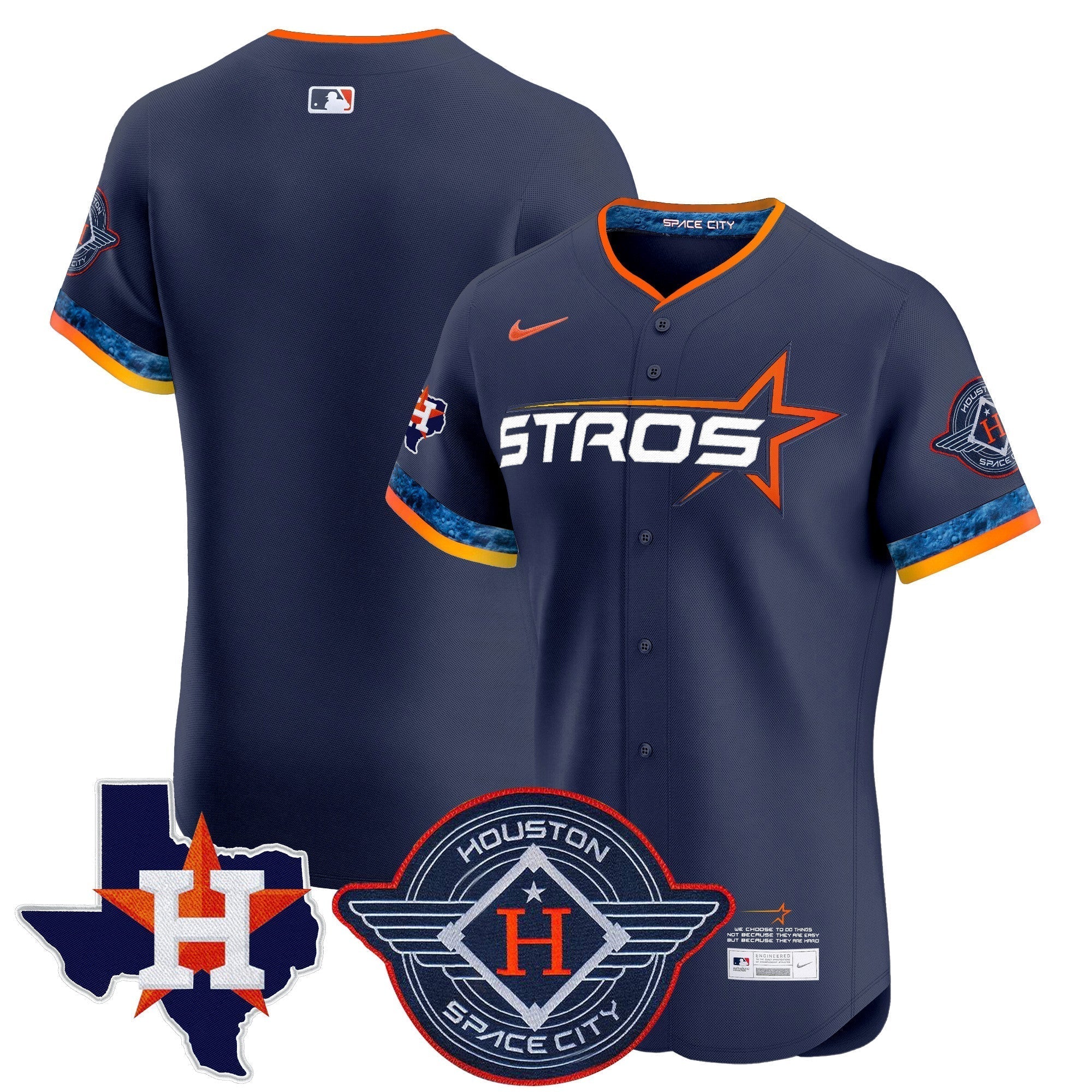 HOU 2025 City Connect Texas Patch Vapor Premier Elite Jersey - Stitched