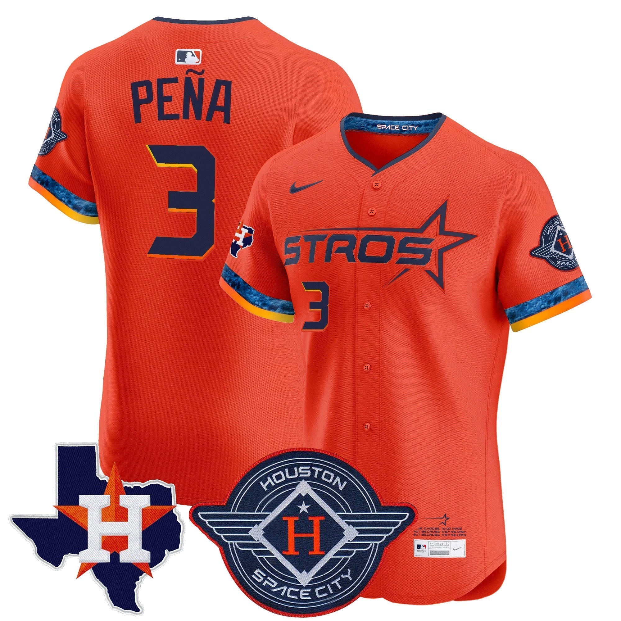 HOU 2025 City Connect Texas Patch Vapor Premier Elite Jersey - Stitched