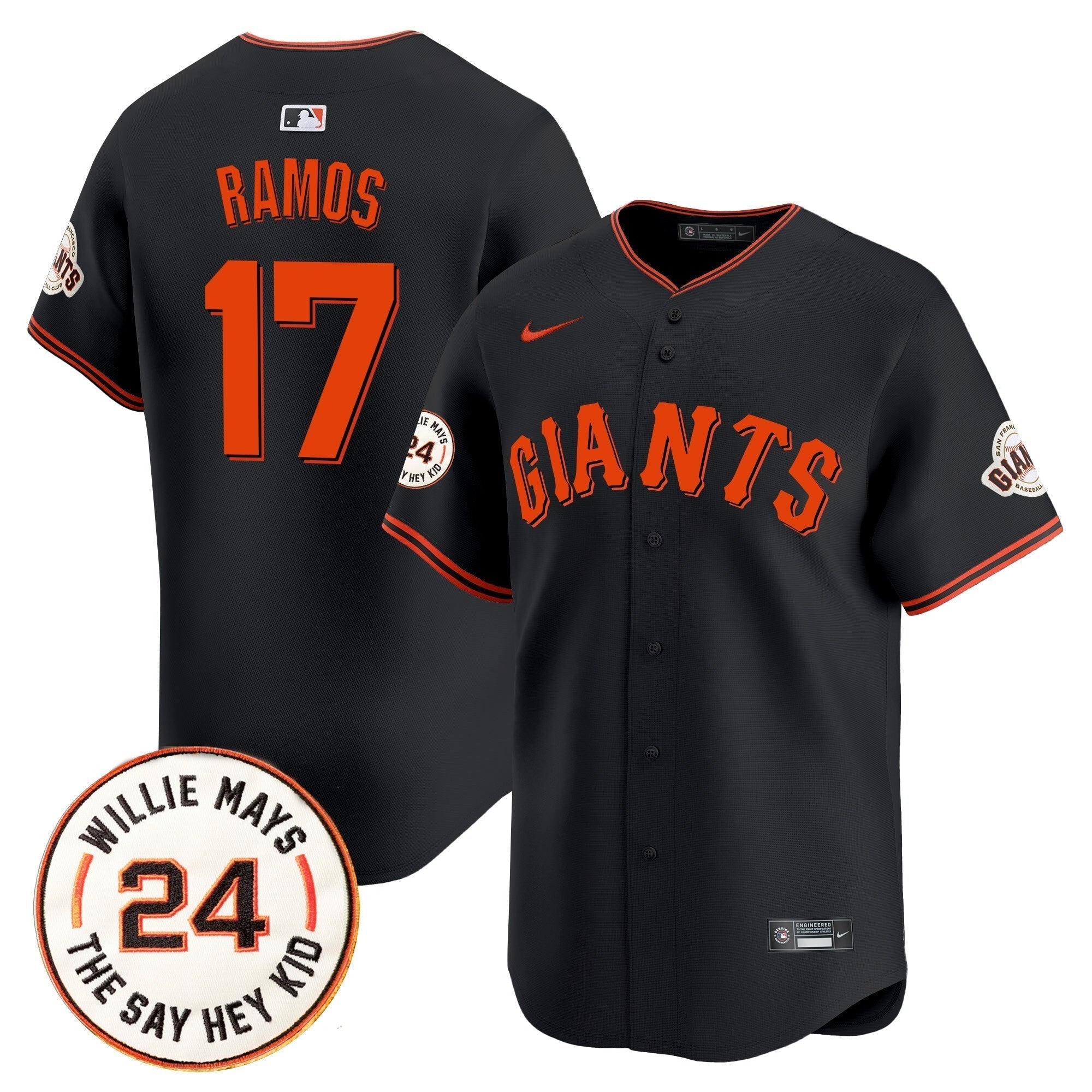 SF 2025 Willie Mays Patch Vapor Premier Limited Jersey - Stitched