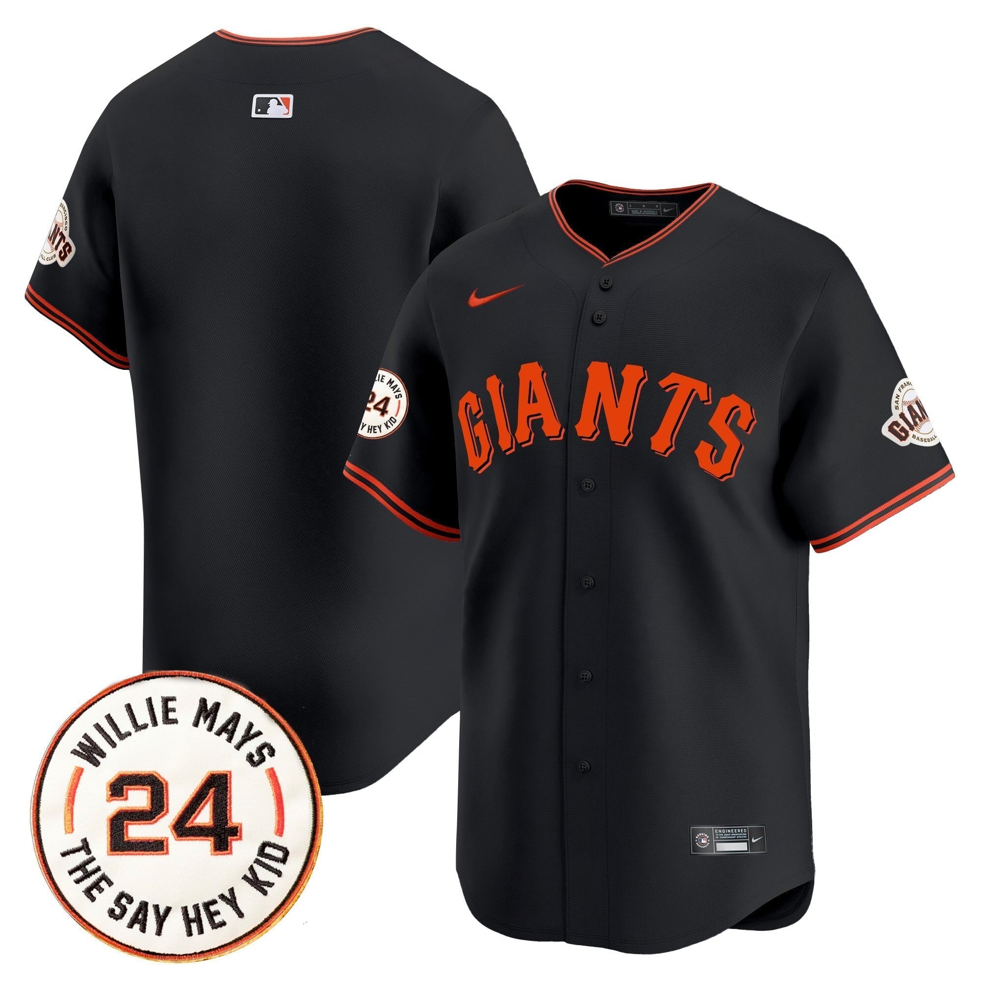 SF 2025 Willie Mays Patch Vapor Premier Limited Jersey - Stitched