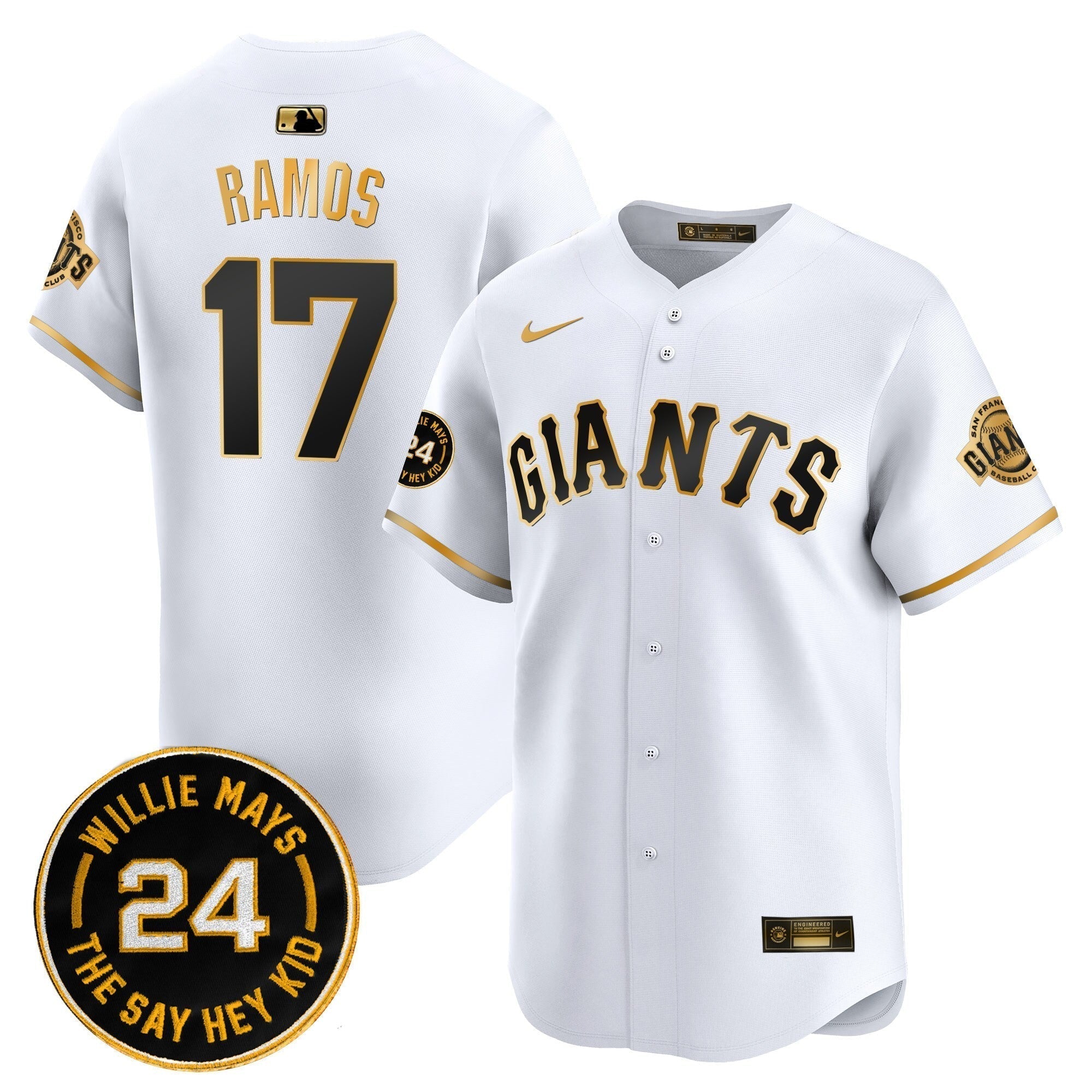 SF 2025 Willie Mays Patch Vapor Premier Limited Jersey - Stitched
