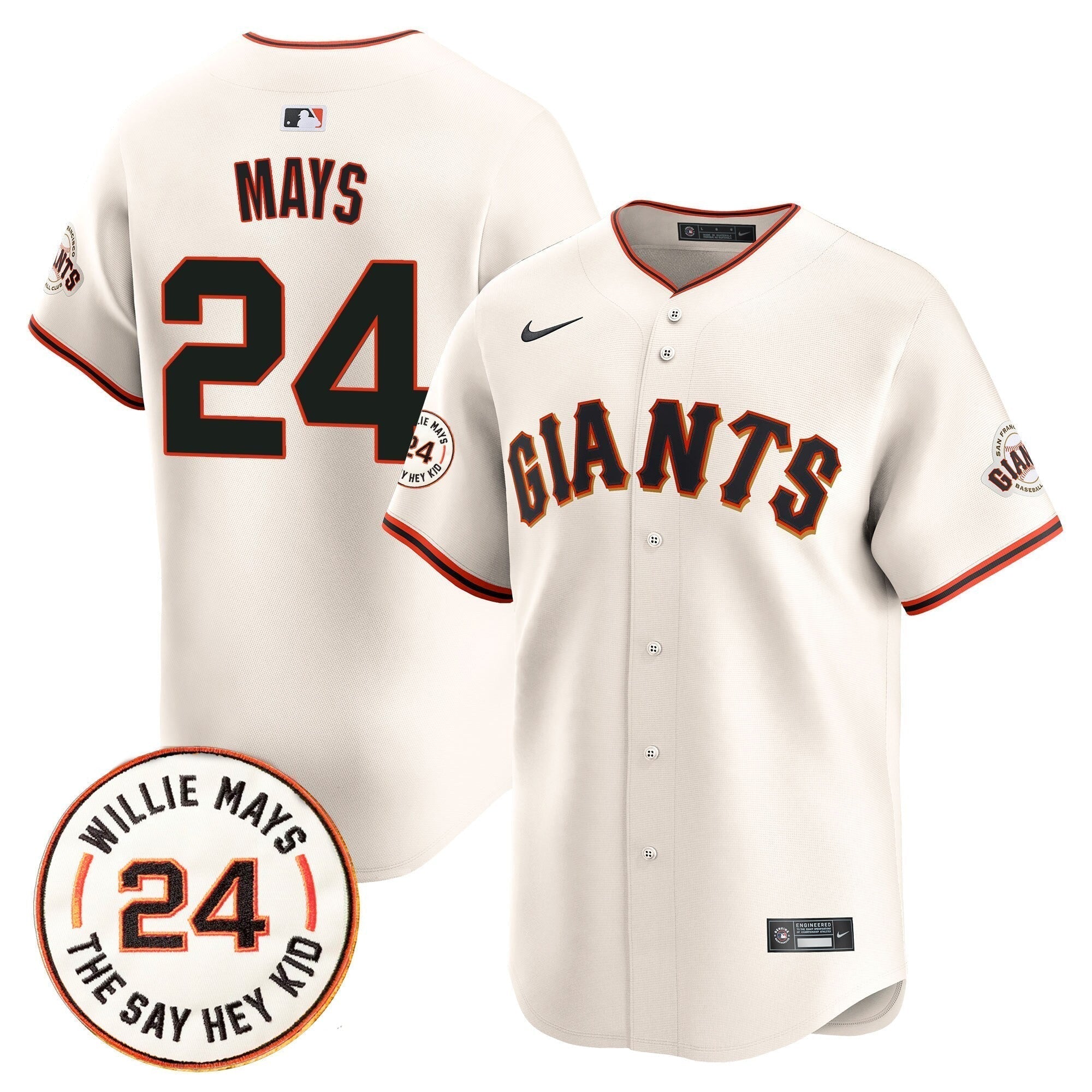 SF 2025 Willie Mays Patch Vapor Premier Limited Jersey - Stitched
