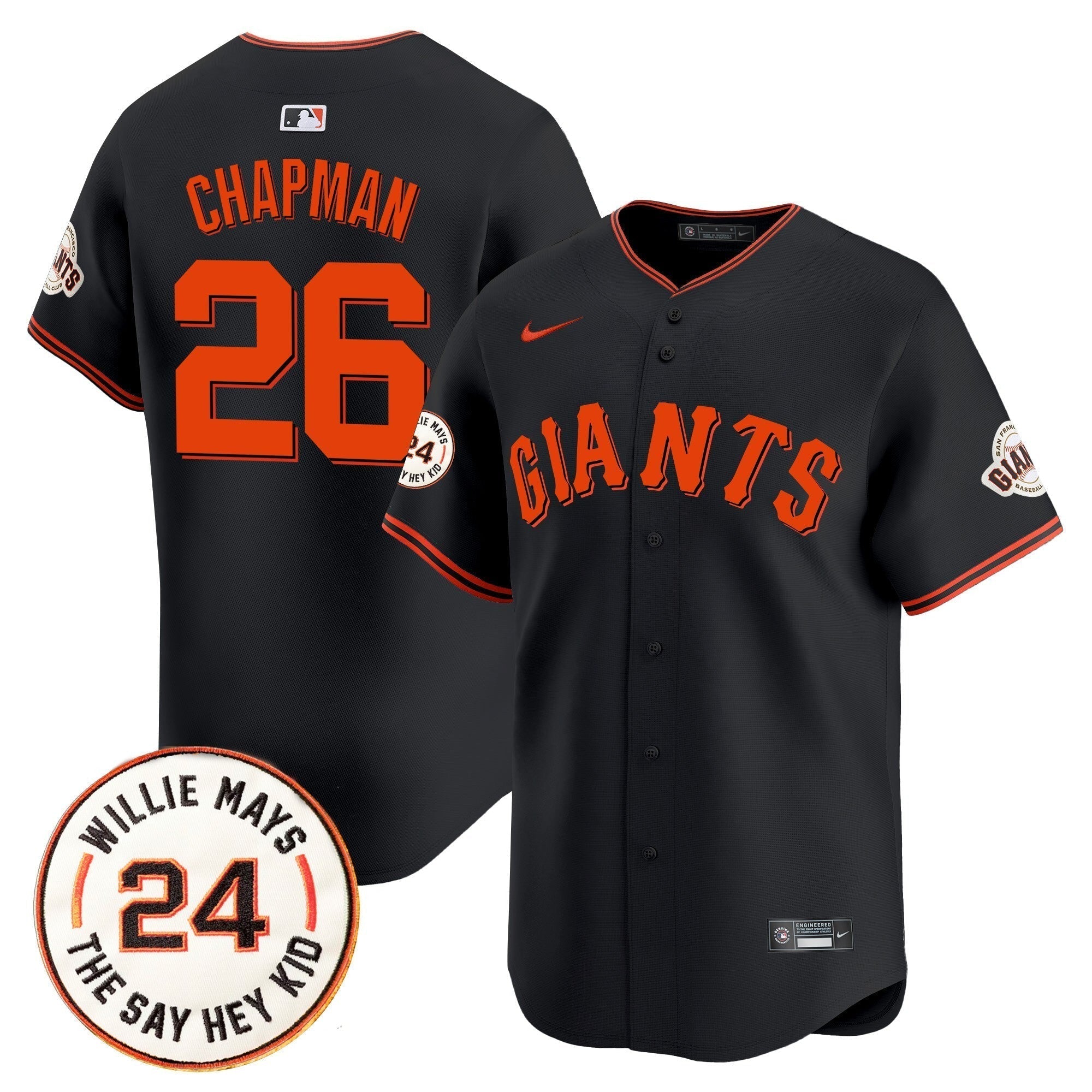 SF 2025 Willie Mays Patch Vapor Premier Limited Jersey - Stitched
