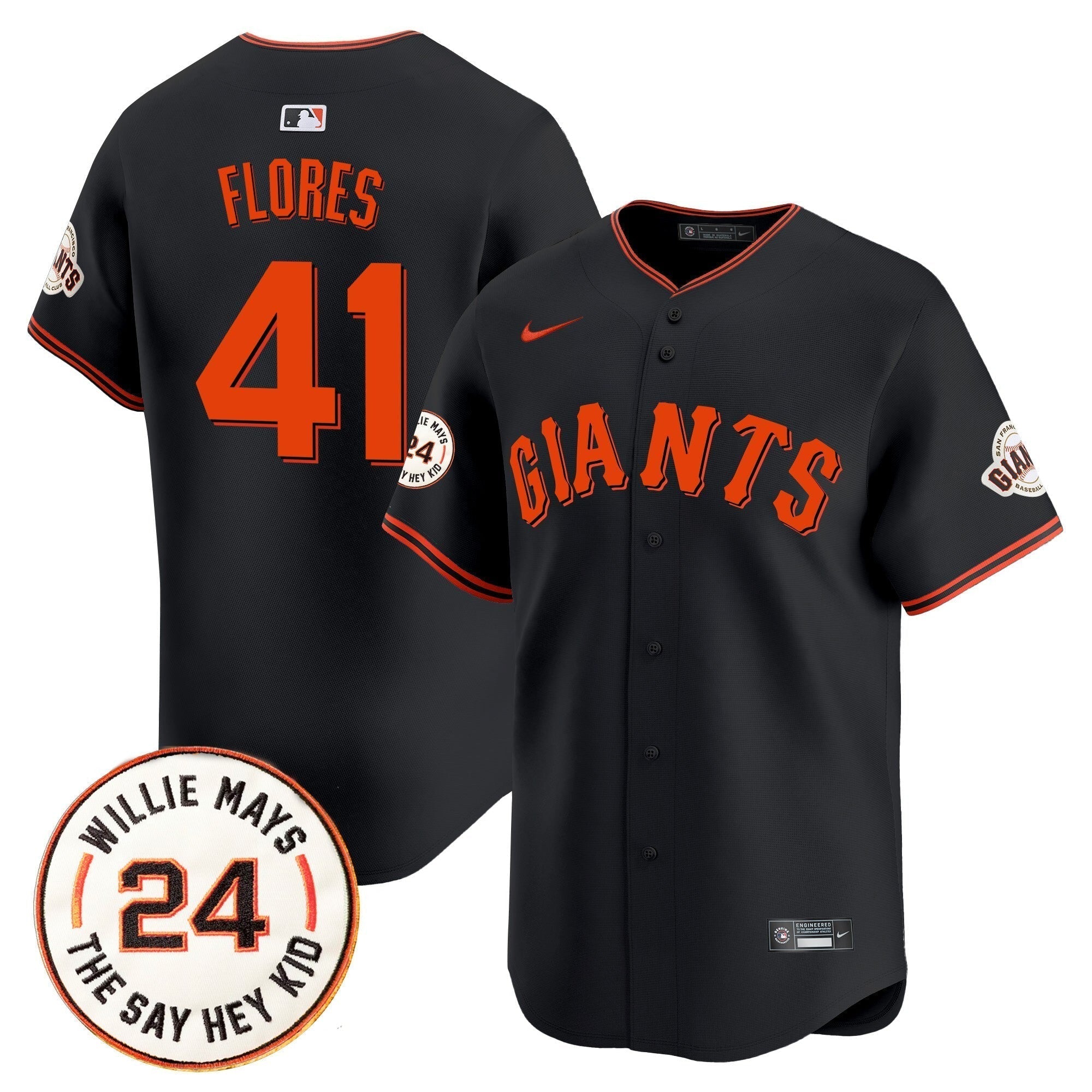 SF 2025 Willie Mays Patch Vapor Premier Limited Jersey - Stitched