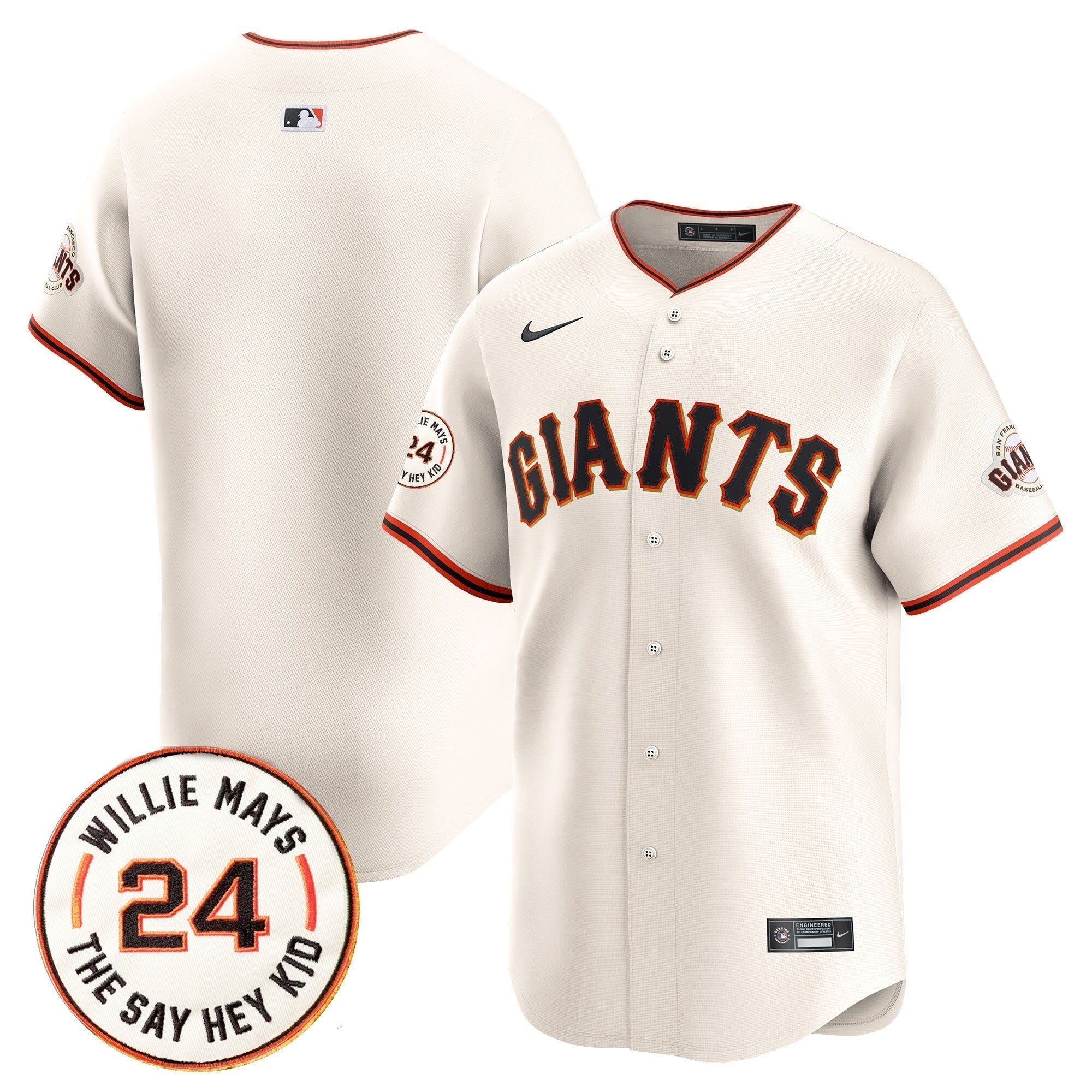 SF 2025 Willie Mays Patch Vapor Premier Limited Jersey - Stitched