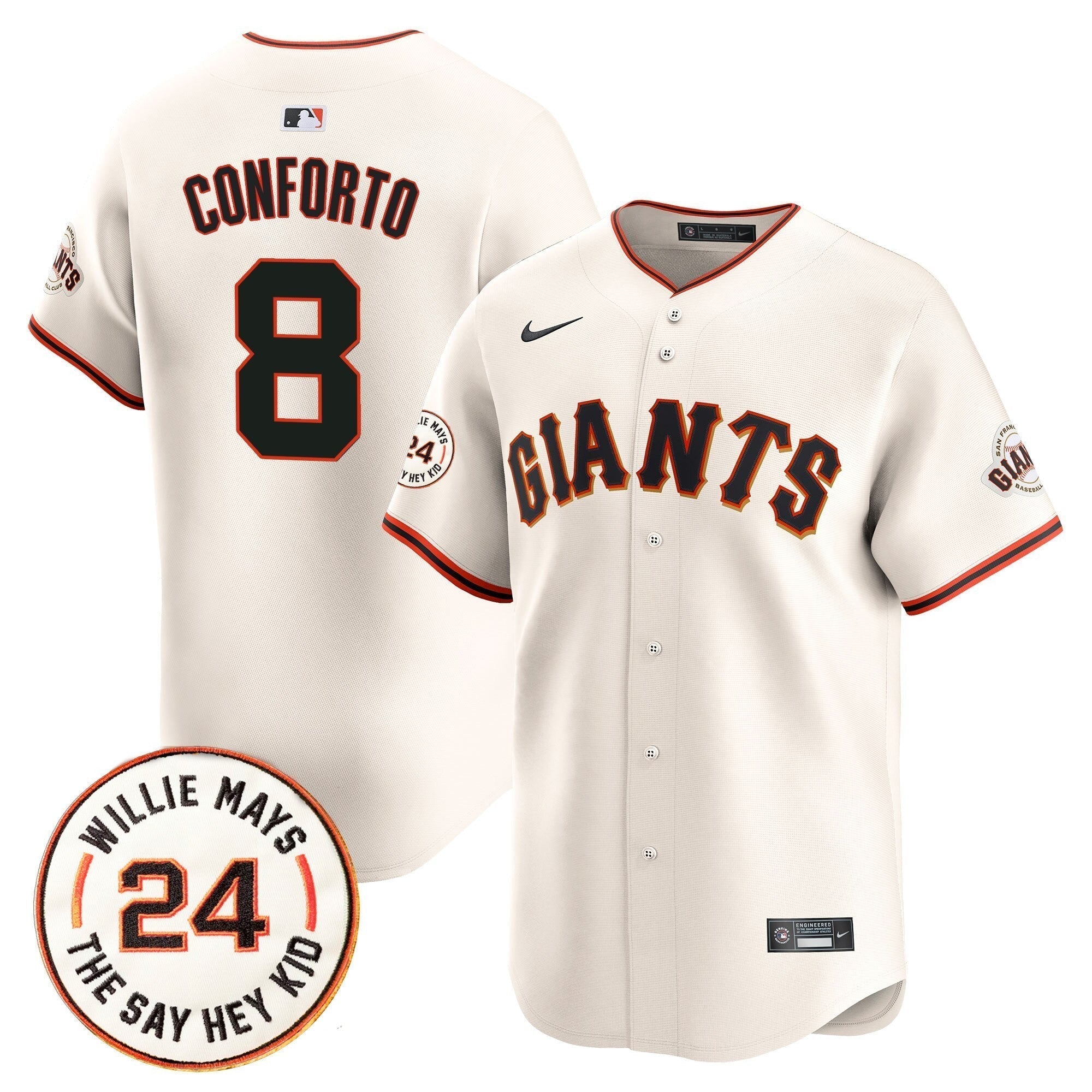 SF 2025 Willie Mays Patch Vapor Premier Limited Jersey - Stitched