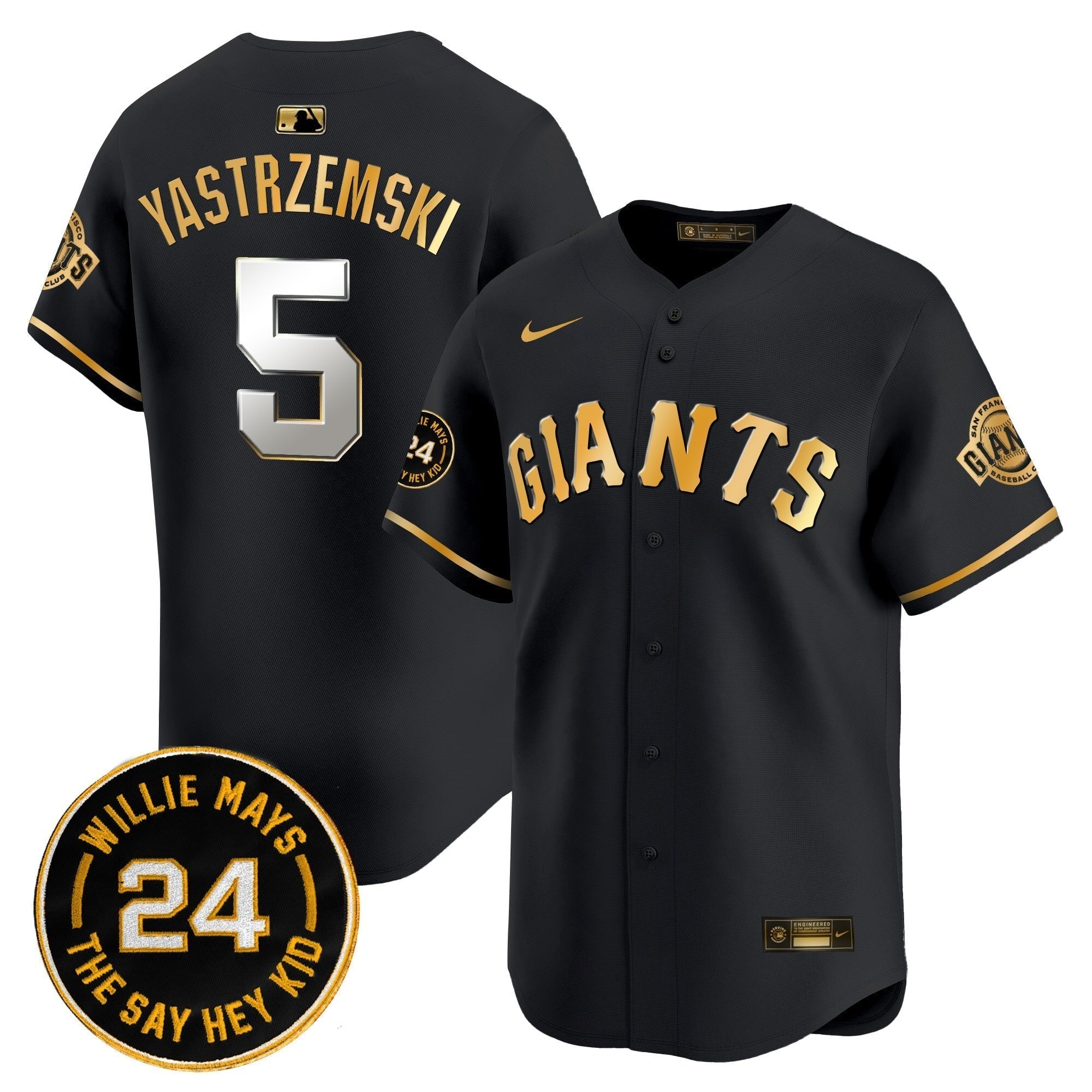 SF 2025 Willie Mays Patch Vapor Premier Limited Jersey - Stitched