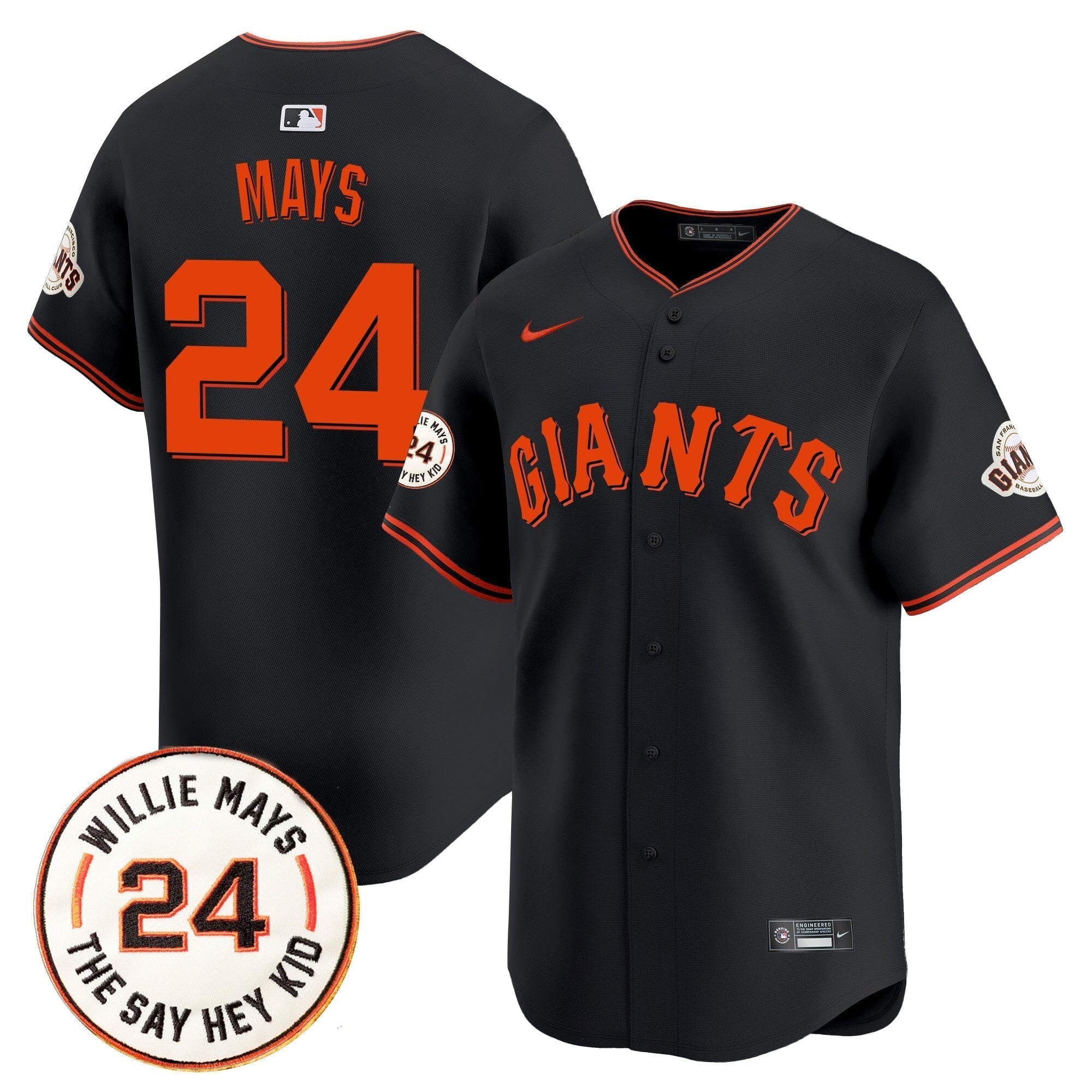 SF 2025 Willie Mays Patch Vapor Premier Limited Jersey - Stitched