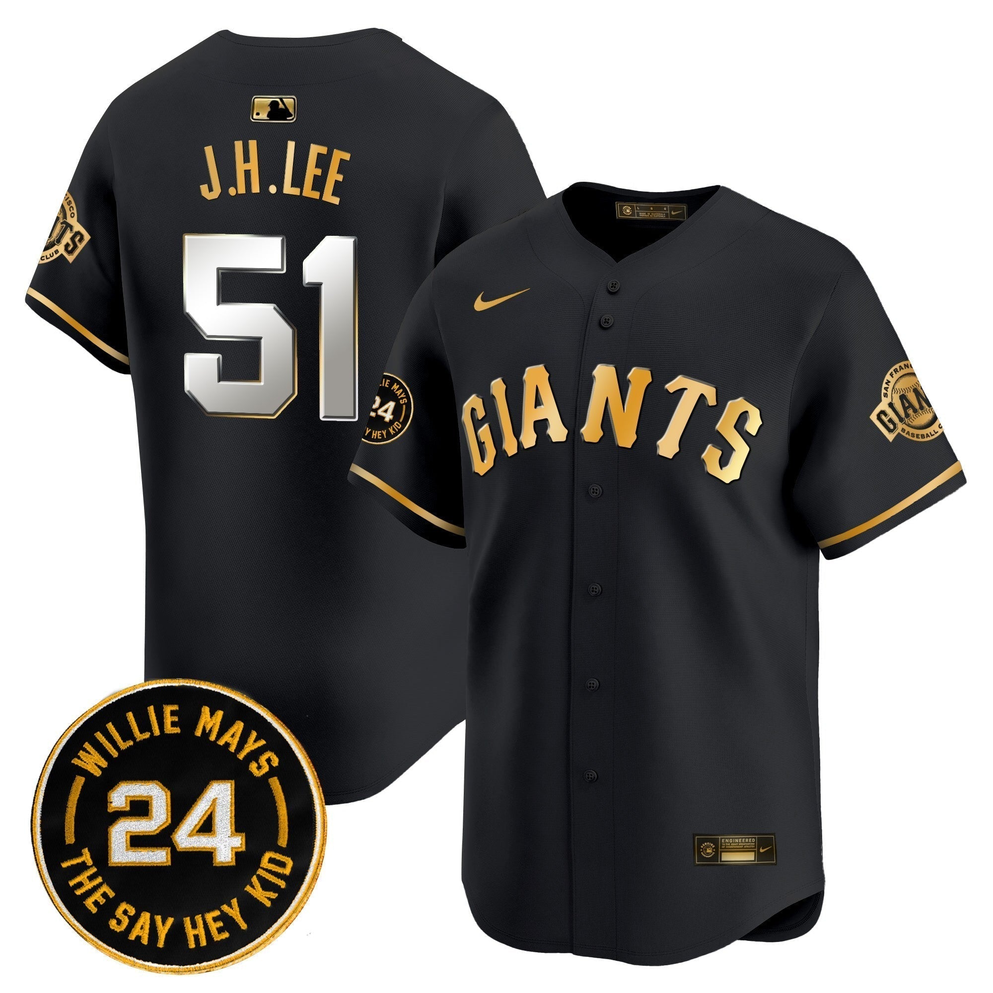 SF 2025 Willie Mays Patch Vapor Premier Limited Jersey - Stitched