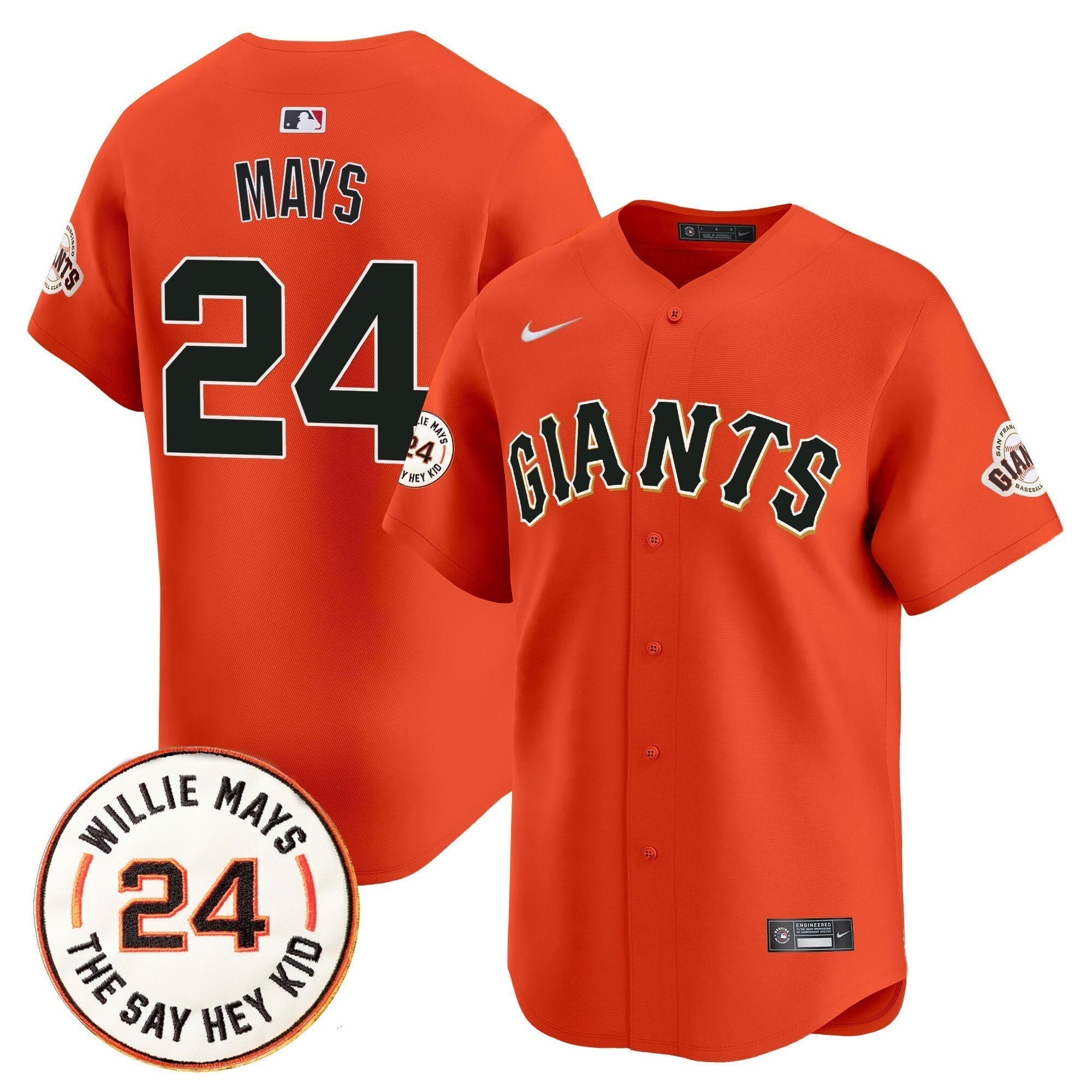 SF 2025 Willie Mays Patch Vapor Premier Limited Jersey - Stitched
