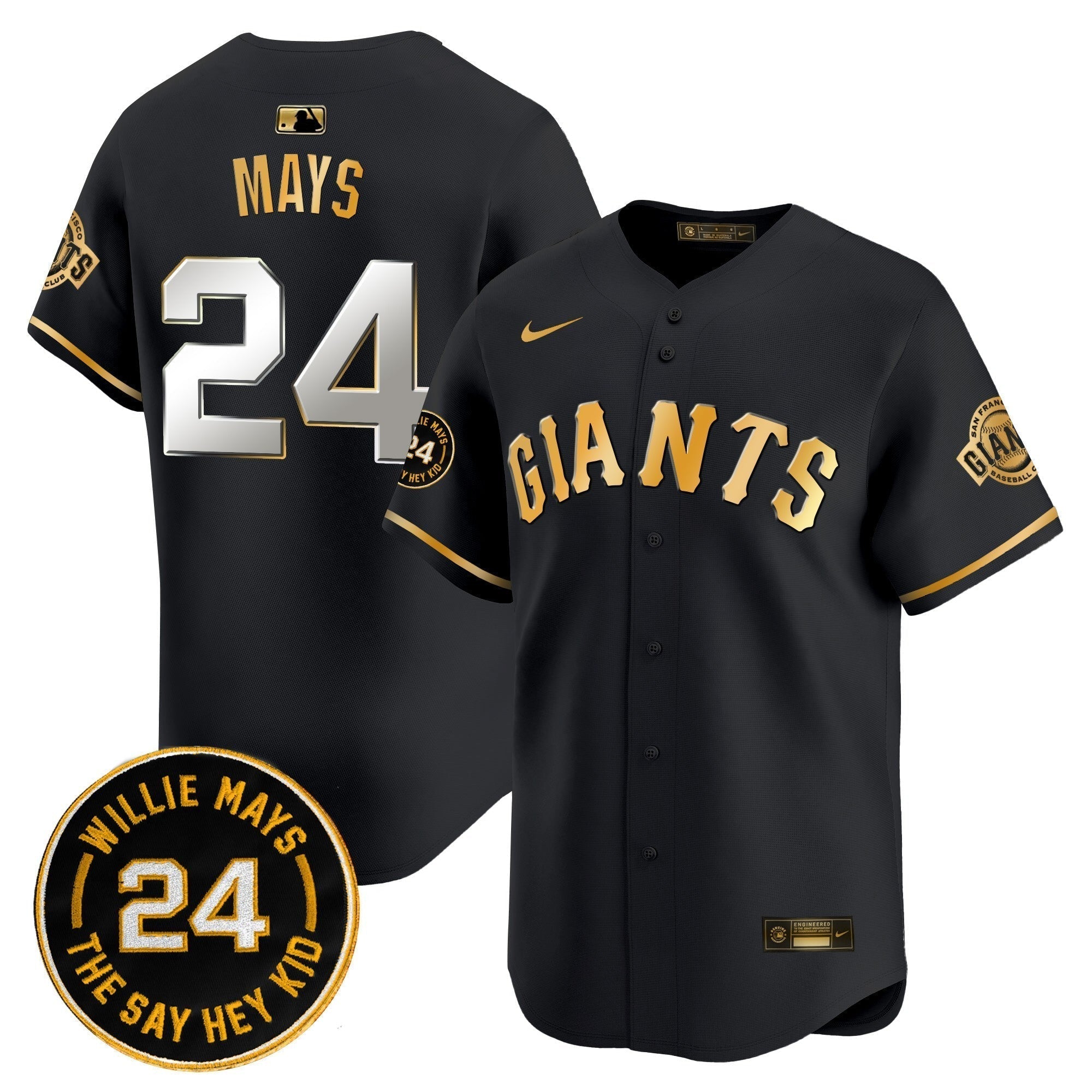 SF 2025 Willie Mays Patch Vapor Premier Limited Jersey - Stitched