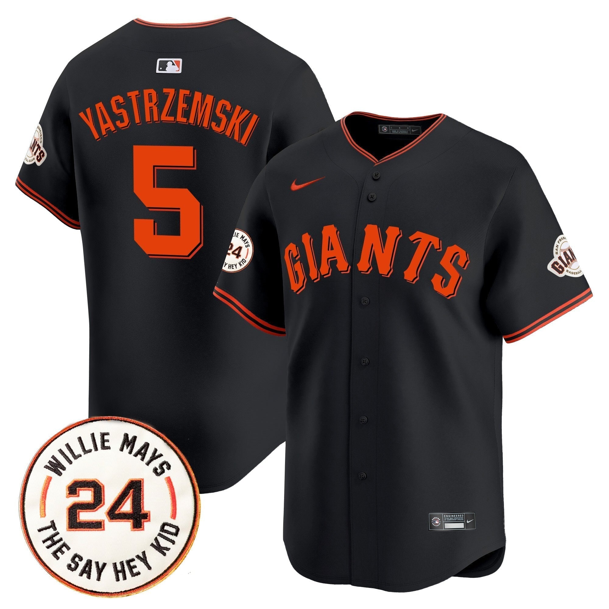 SF 2025 Willie Mays Patch Vapor Premier Limited Jersey - Stitched